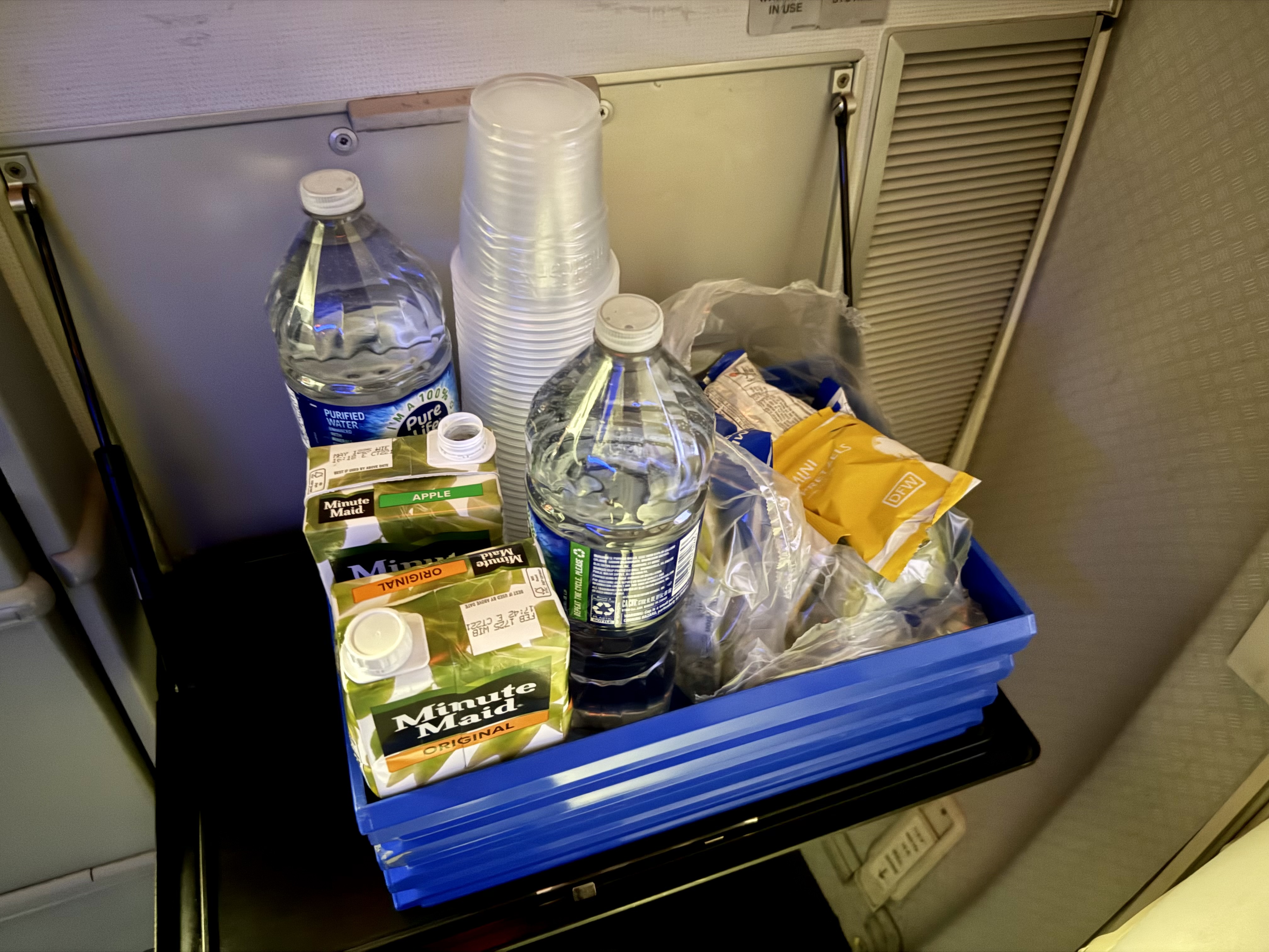 American Airlines economy snack basket American Airlines economy snack basket