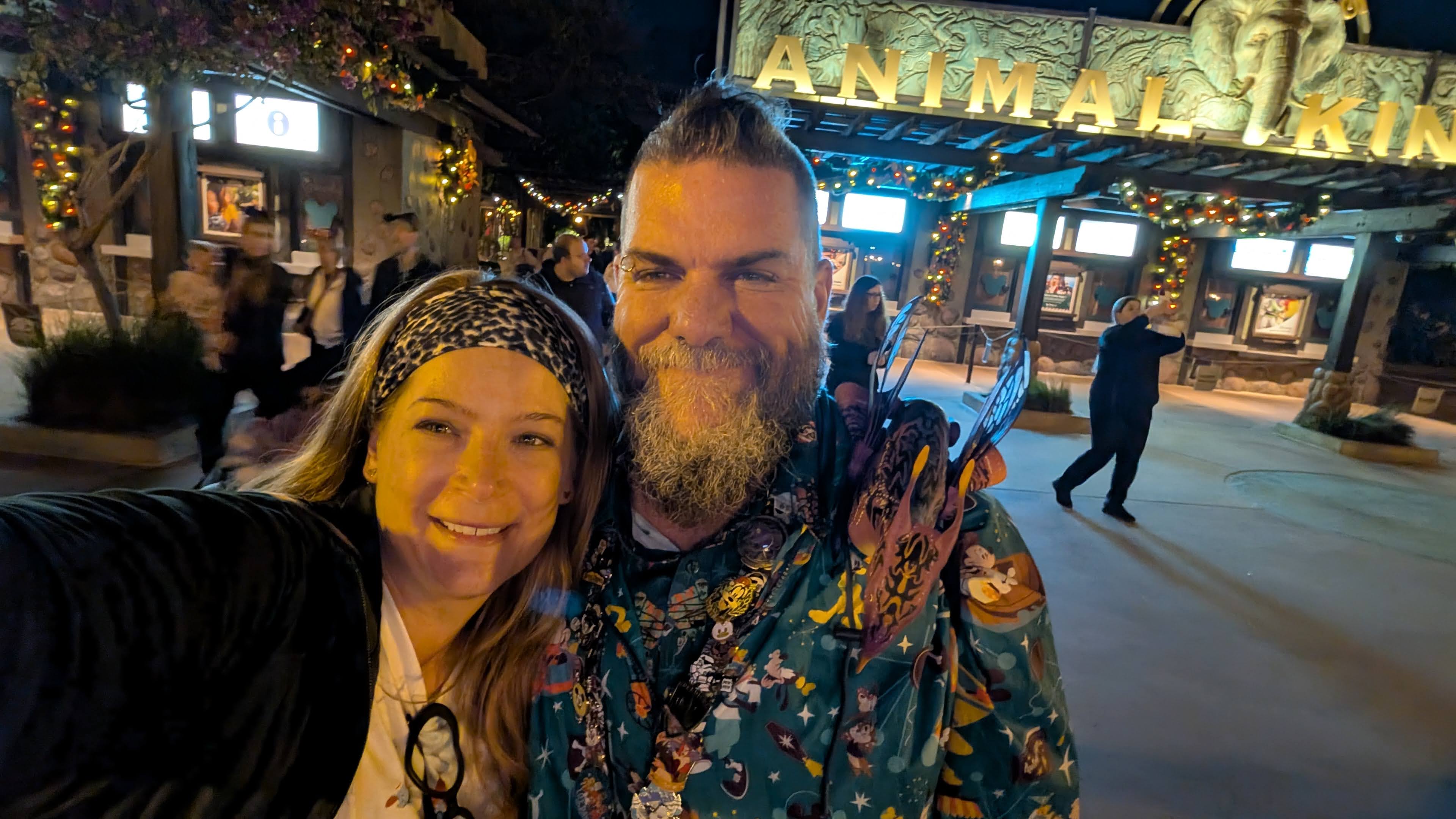 Animal Kingdom entrance at night