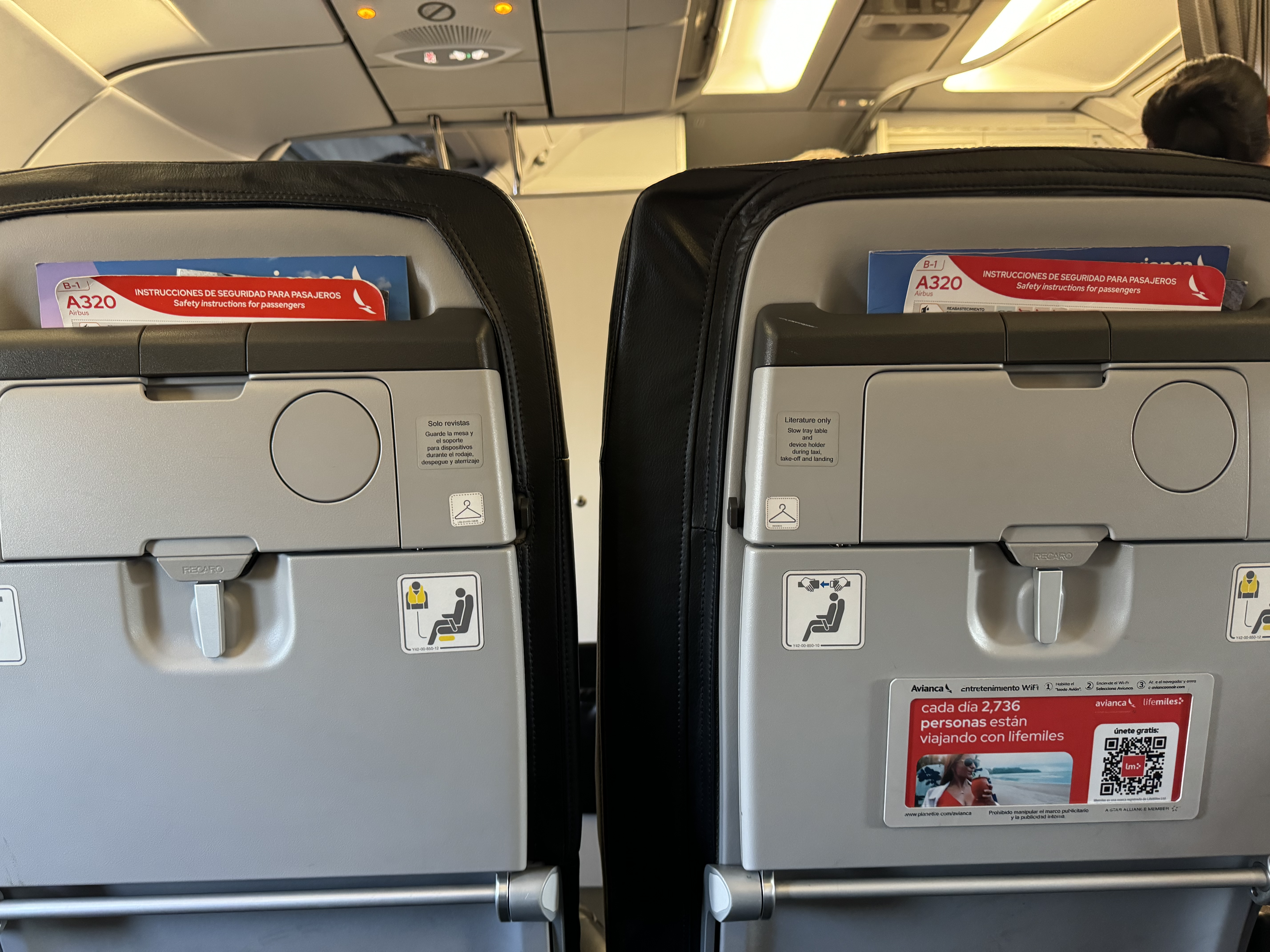 Avianca A320 premium seatbacks Avianca A320 premium seatbacks