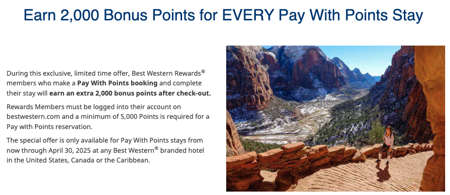 Best Western Pay With Points rebate promotion Best Western Pay With Points rebate promotion