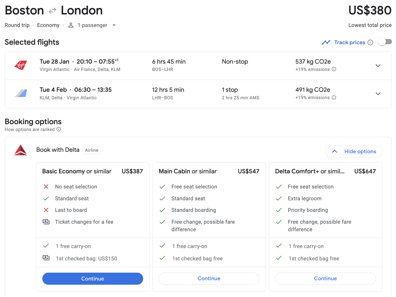 Boston to London with Delta and Virgin Boston to London with Delta and Virgin