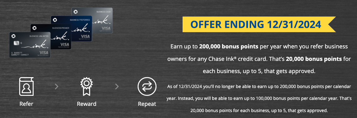 Chase Ink referral bonus changing Chase Ink referral bonus changing