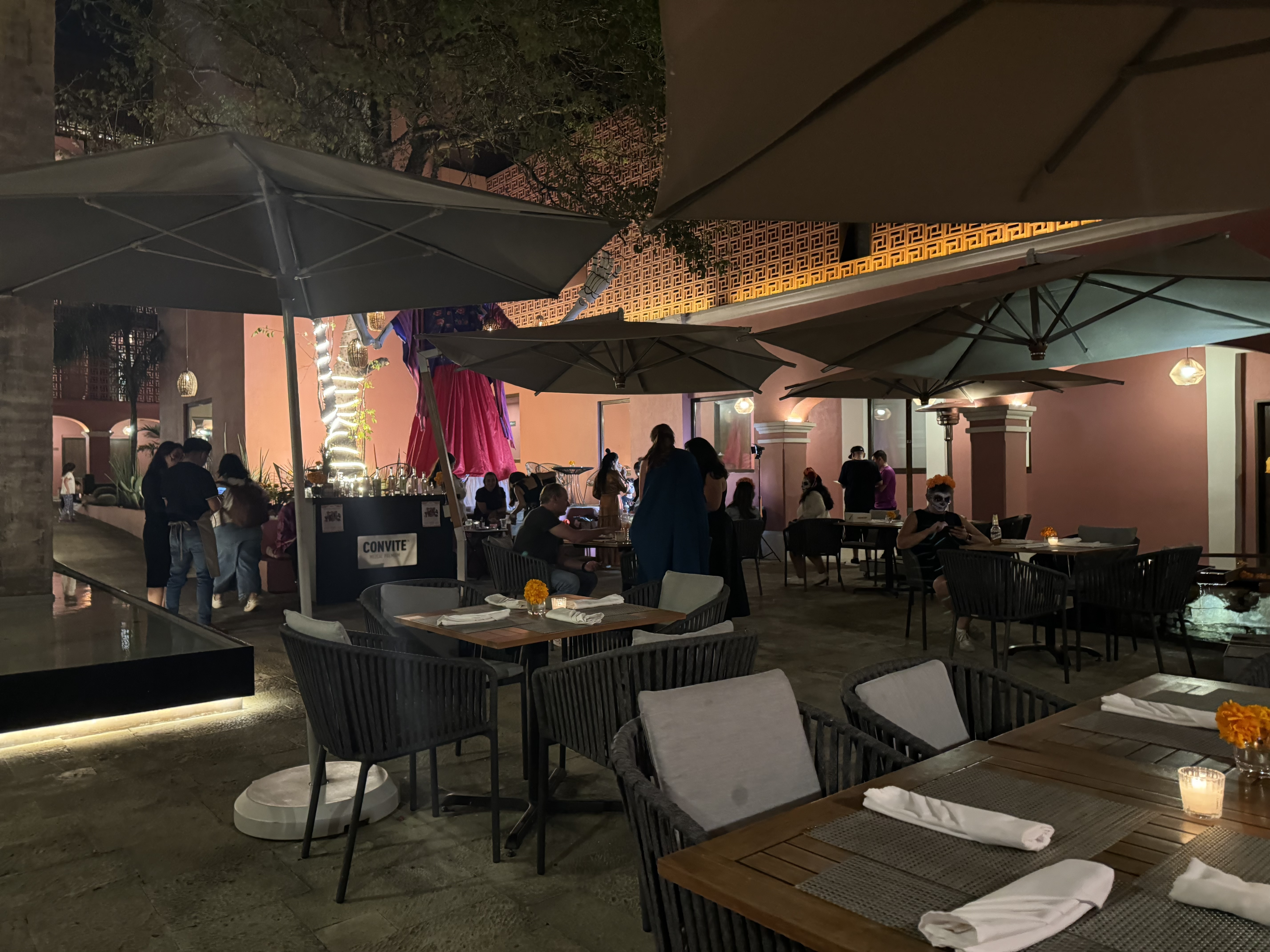 City Centro by Marriott Oaxaca courtyard at night City Centro by Marriott Oaxaca courtyard at night