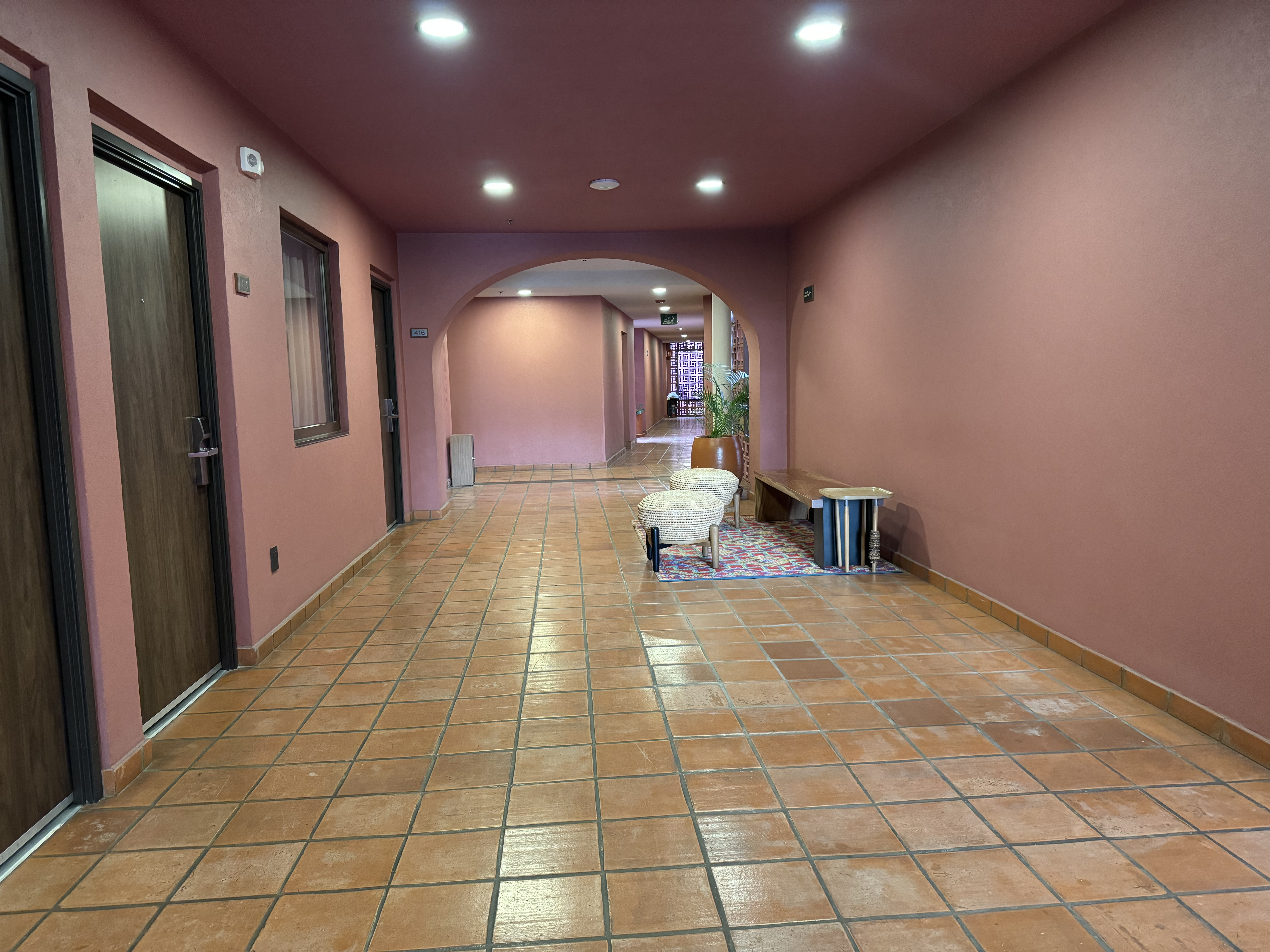 City Centro by Marriott Oaxaca hallway in the rear City Centro by Marriott Oaxaca hallway in the rear