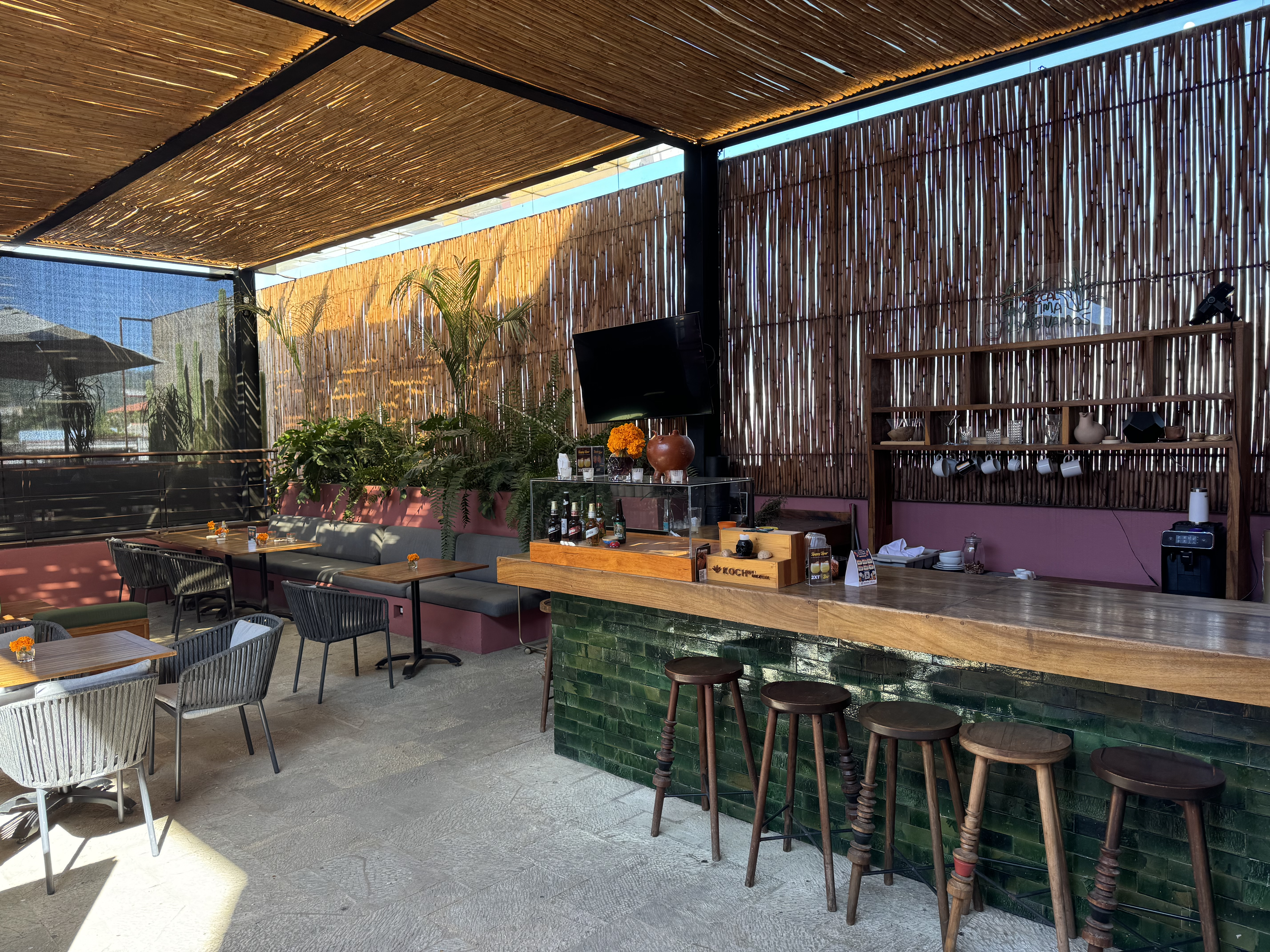 City Centro by Marriott Oaxaca rooftop bar seating City Centro by Marriott Oaxaca rooftop bar seating