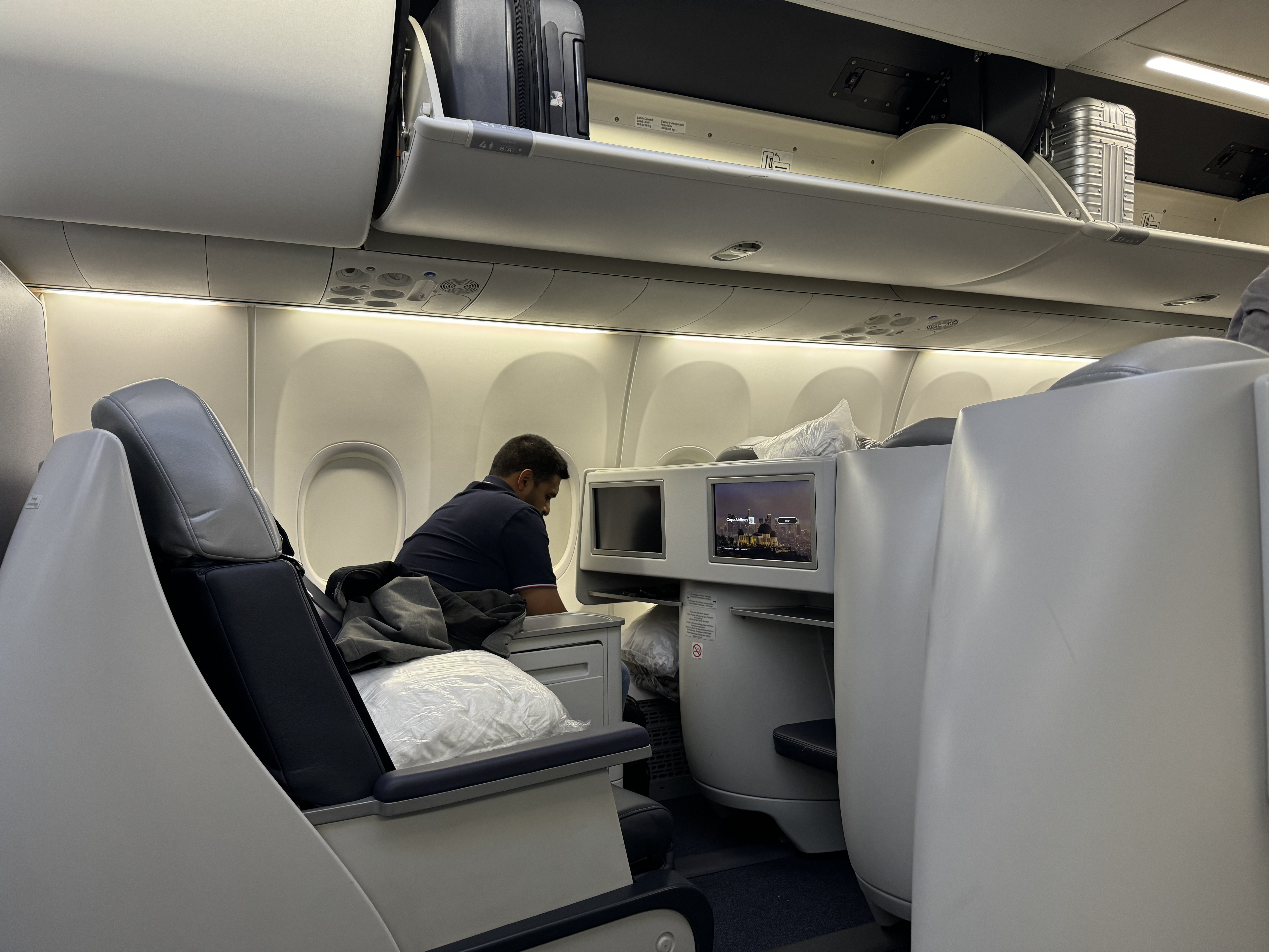 Copa Airline B737 MAX seat side view Copa Airline B737 MAX seat side view