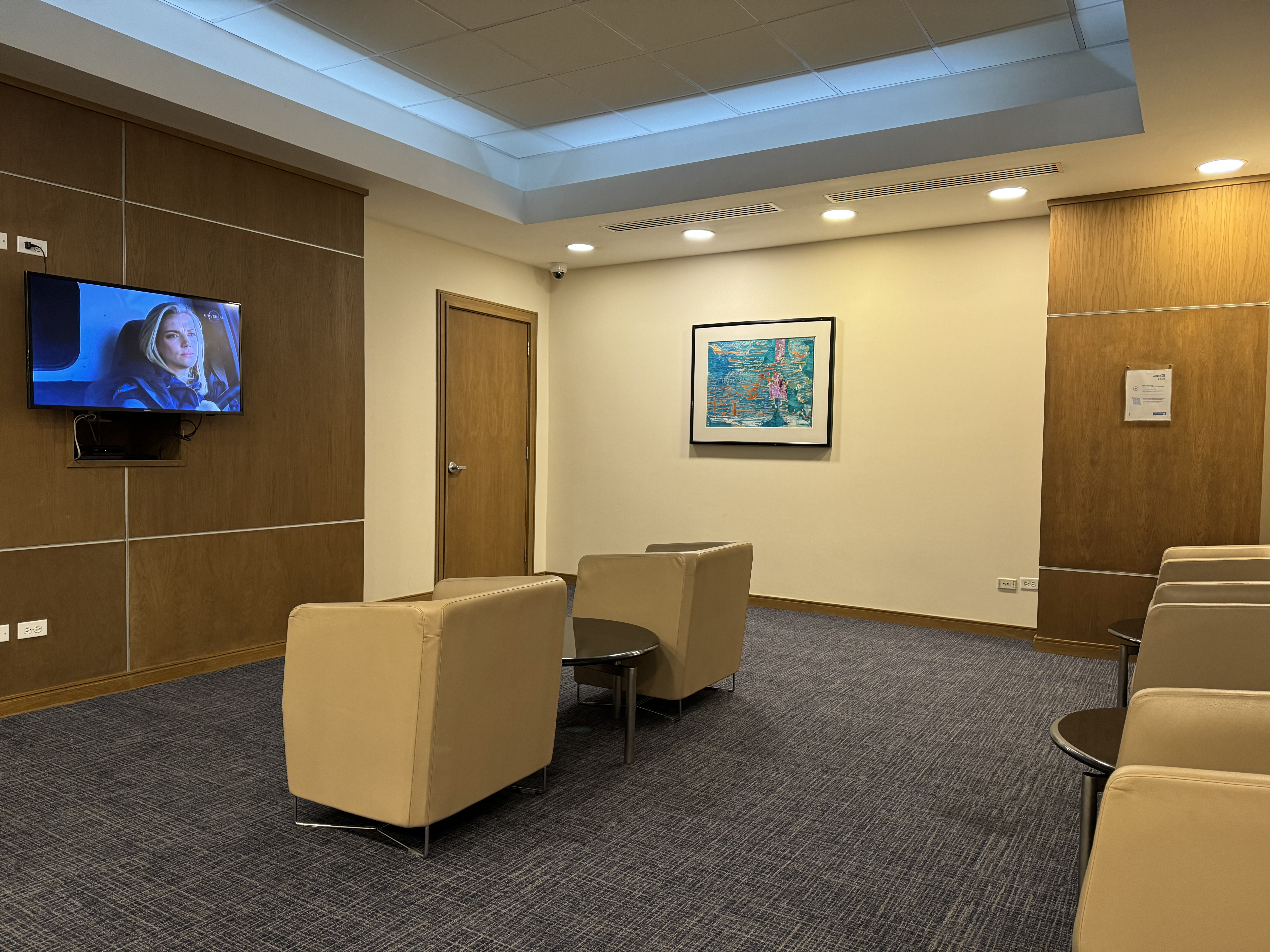 Copa Airlines Copa Club PTY lounge TV room Copa Airlines Copa Club PTY lounge TV room
