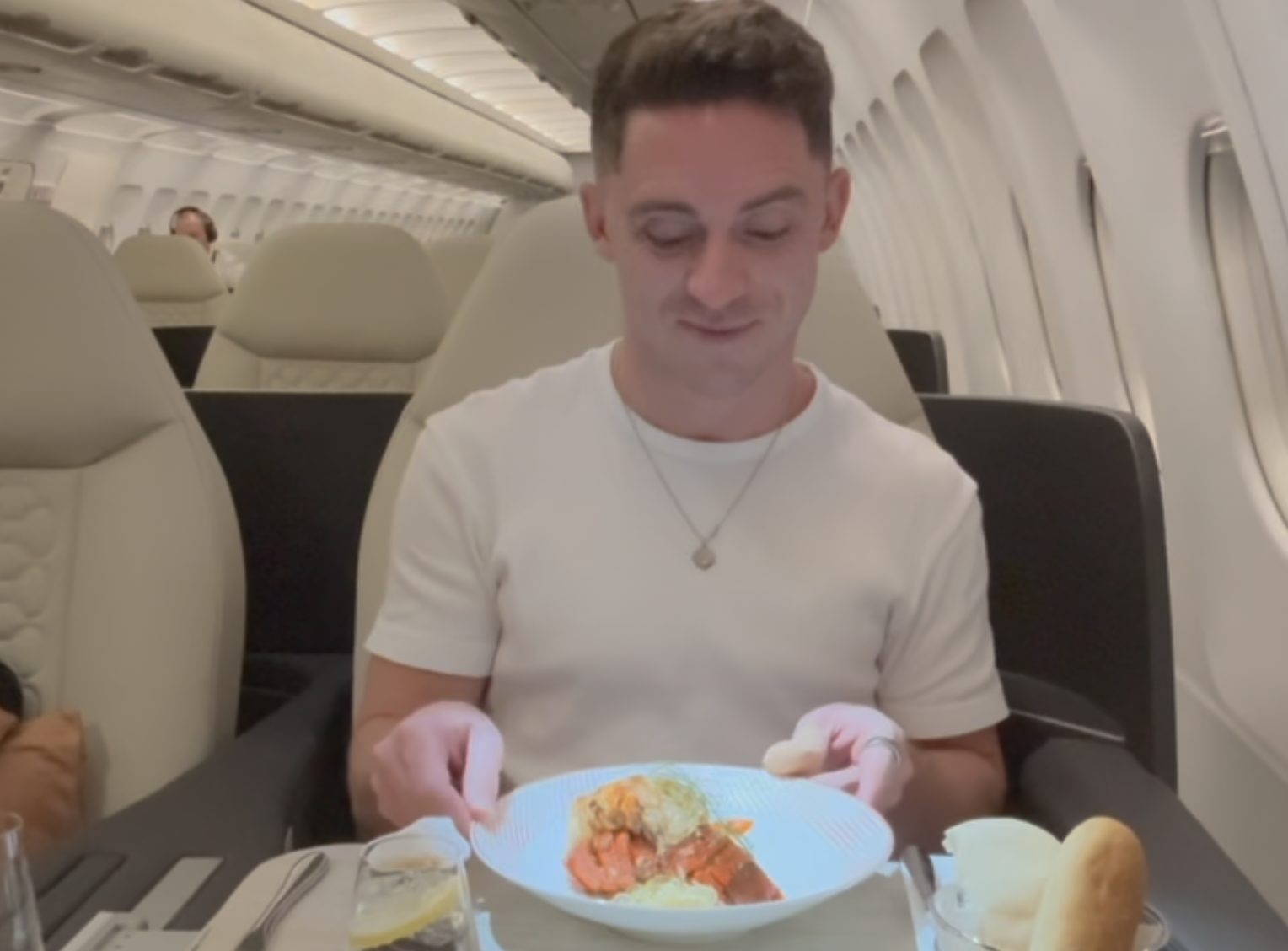 Eating Lobster flying Beond from Maldives Eating Lobster flying Beond from Maldives