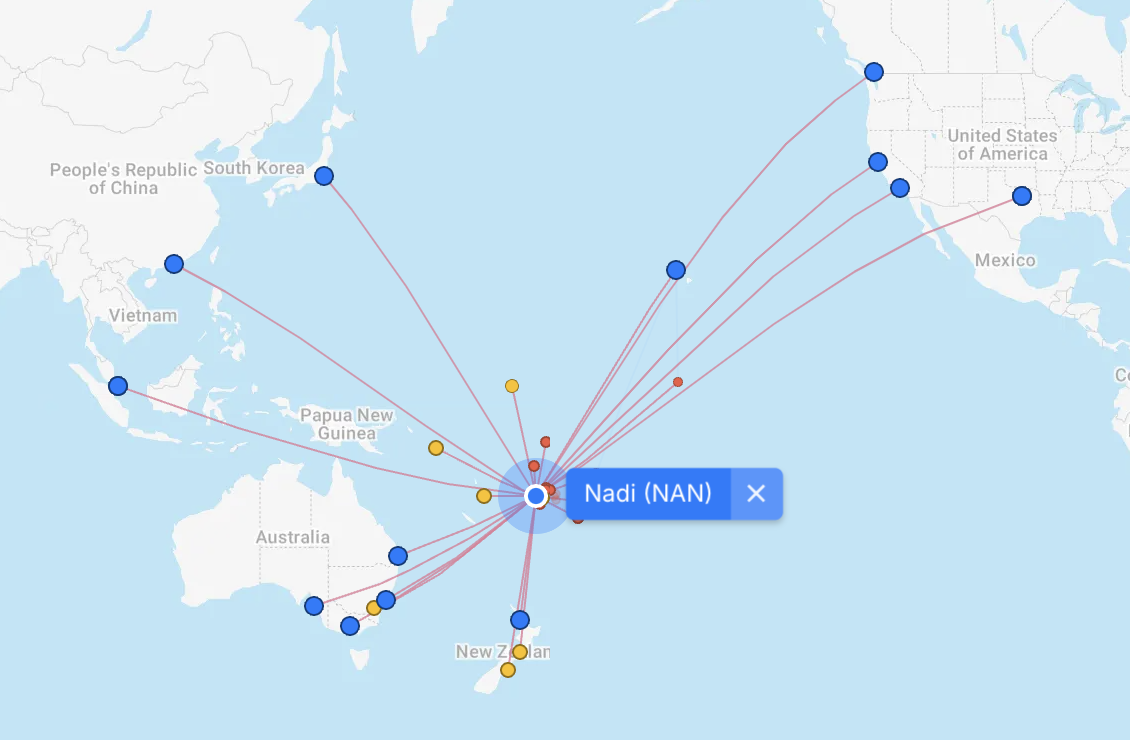 Fiji Airways Route Network Fiji Airways Route Network