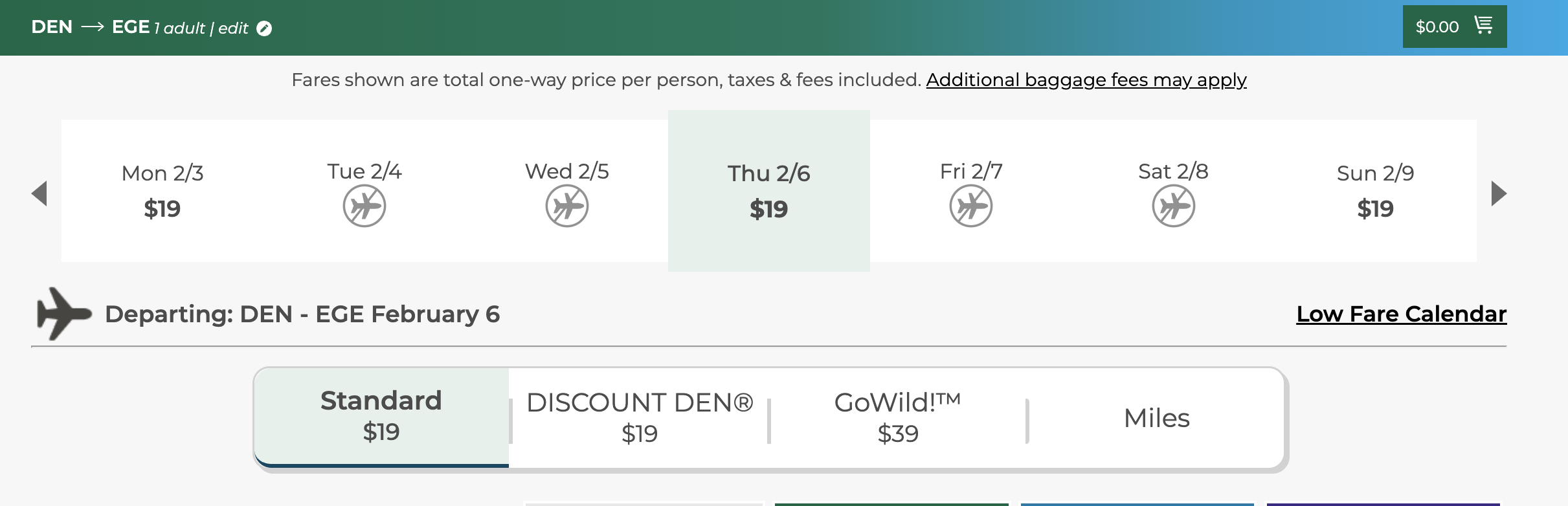 Frontier Denver-Vail cash price Frontier Denver-Vail cash price