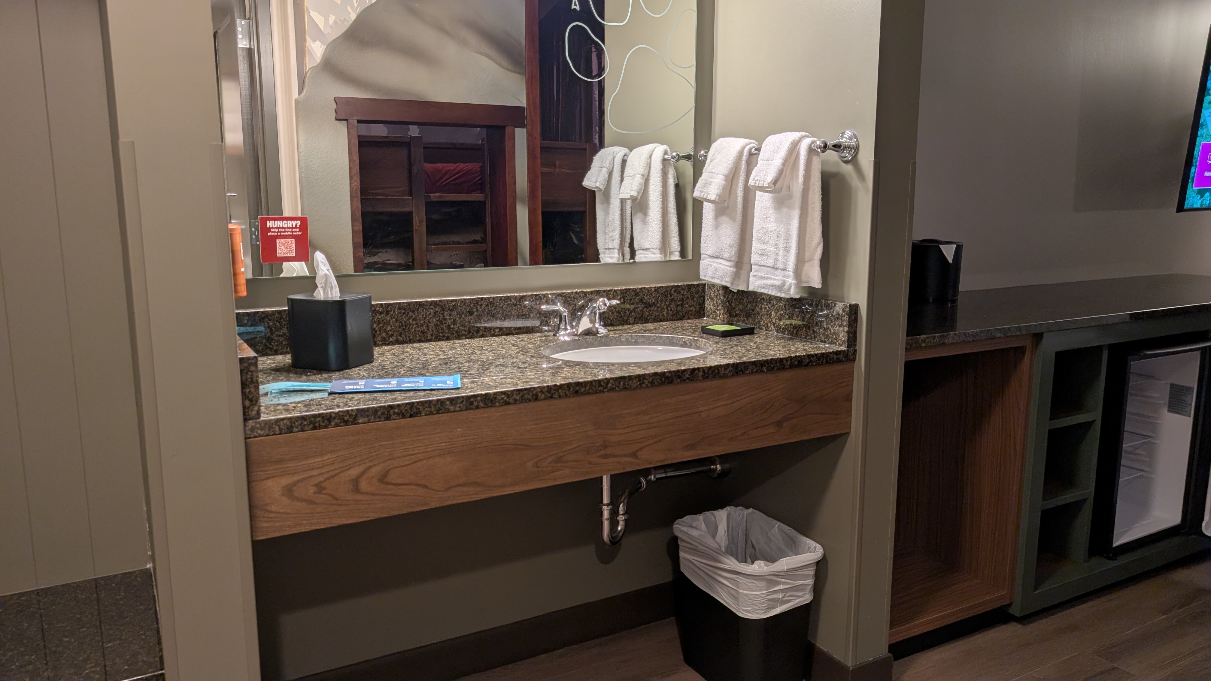 Great Wolf Lodge Webster guestroom bathroom vanity Great Wolf Lodge Webster guestroom bathroom vanity