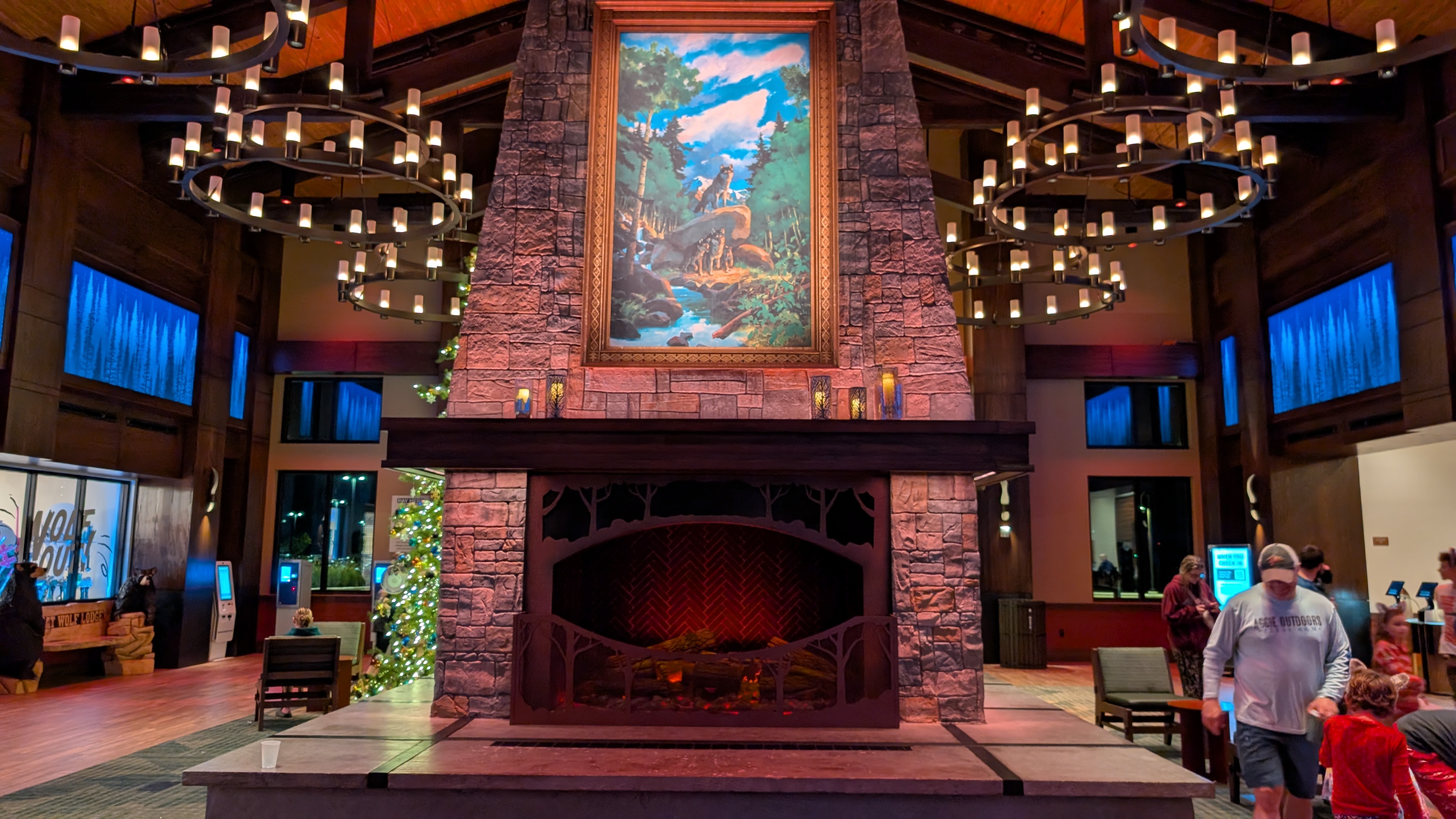 Great Wolf Lodge Webster lobby fireplace Great Wolf Lodge Webster lobby fireplace