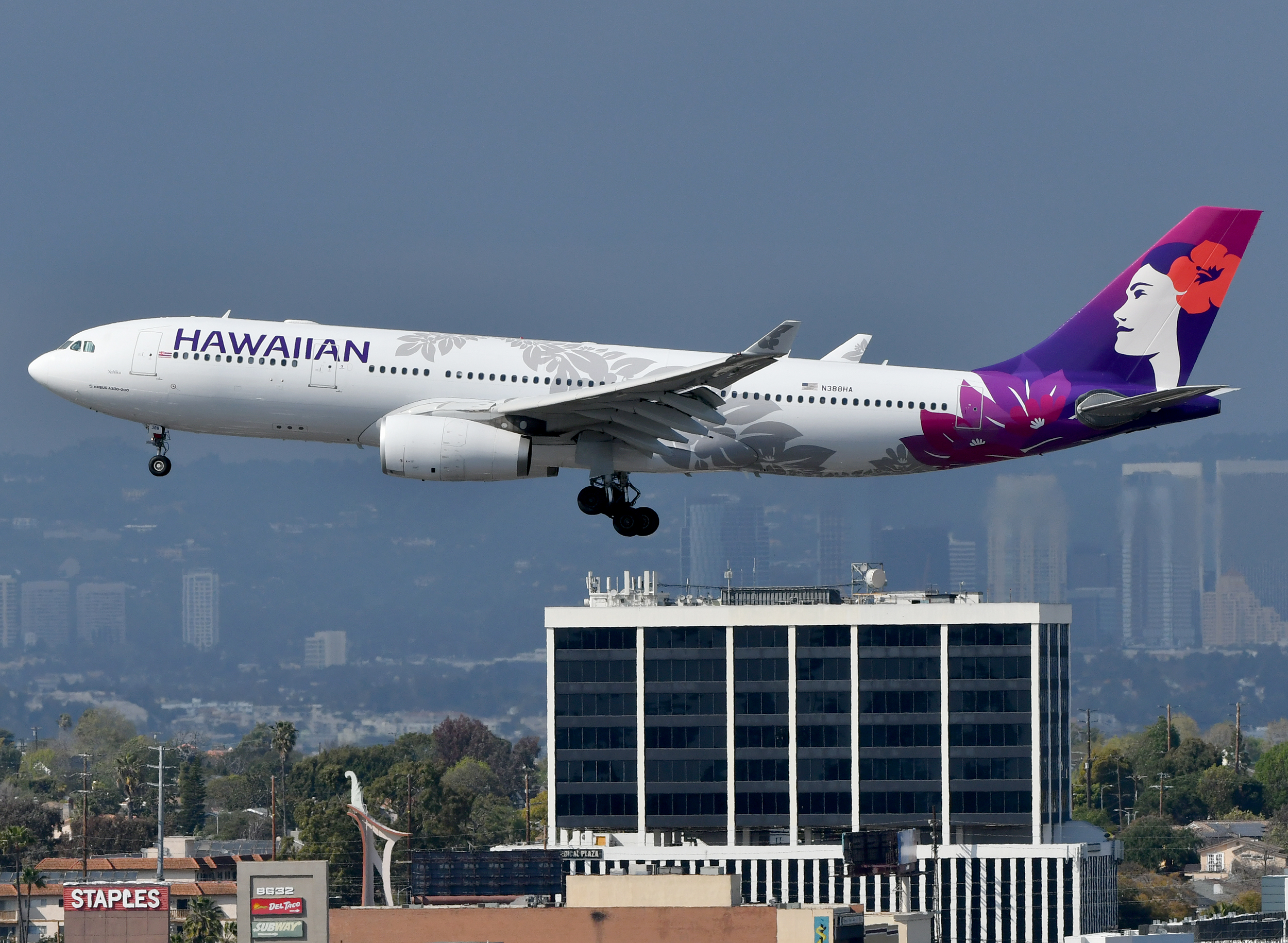 Hawaiian Airlines A330 200 landing LAX