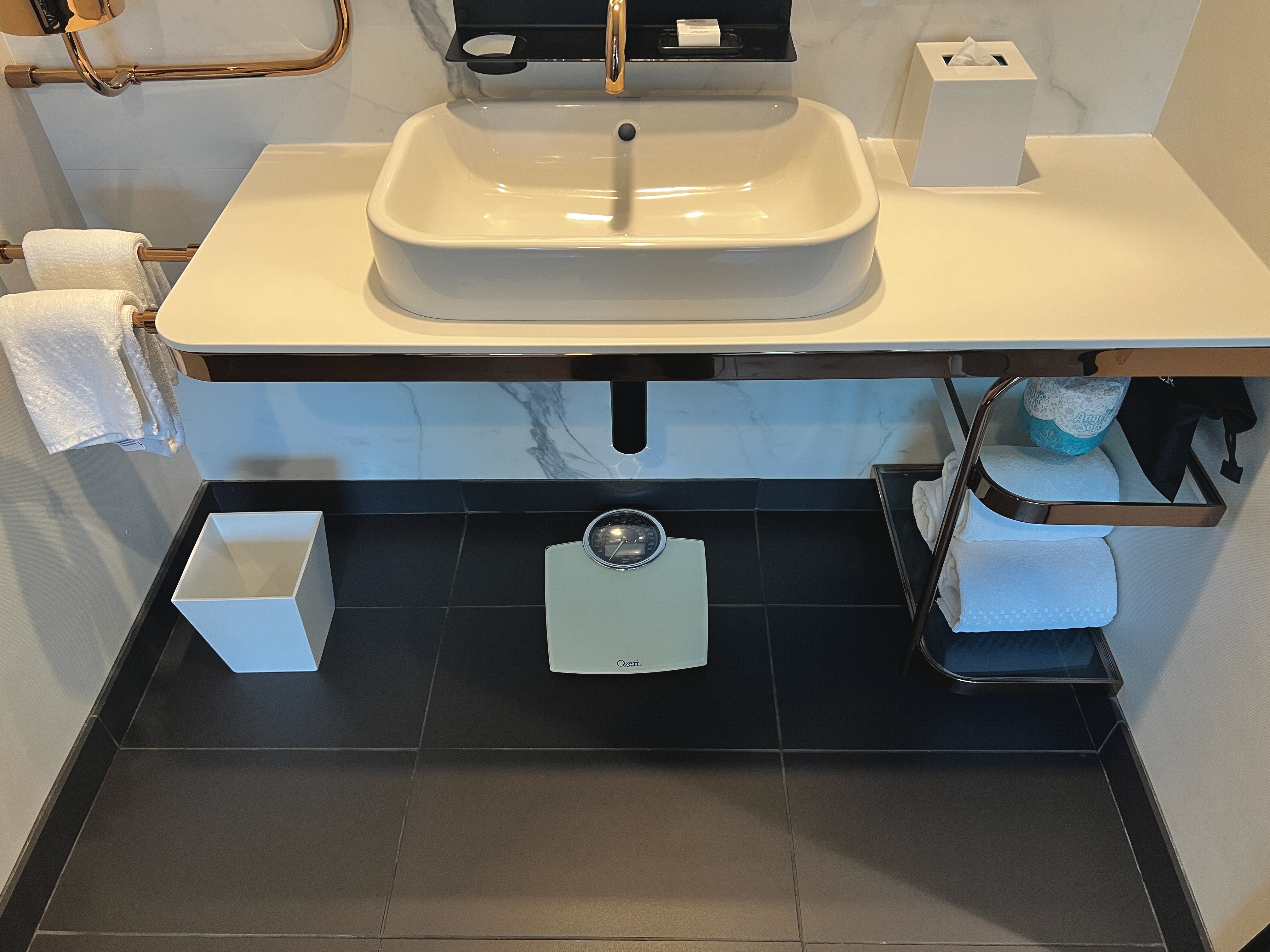 Hotel EMC2 Autograph Collection beneath sink Hotel EMC2 Autograph Collection beneath sink