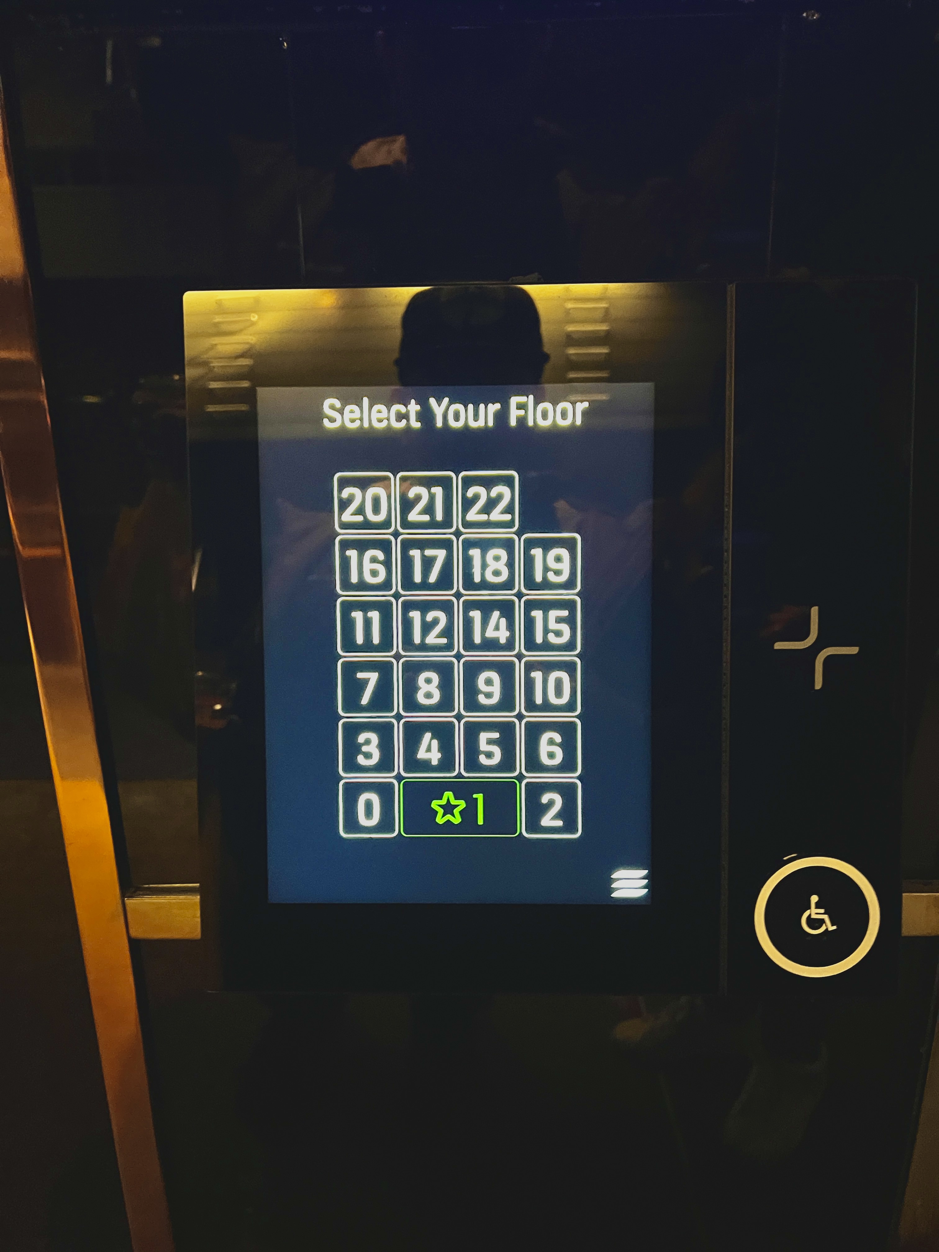 Hotel EMC2 Autograph Collection elevator tablet Hotel EMC2 Autograph Collection elevator tablet