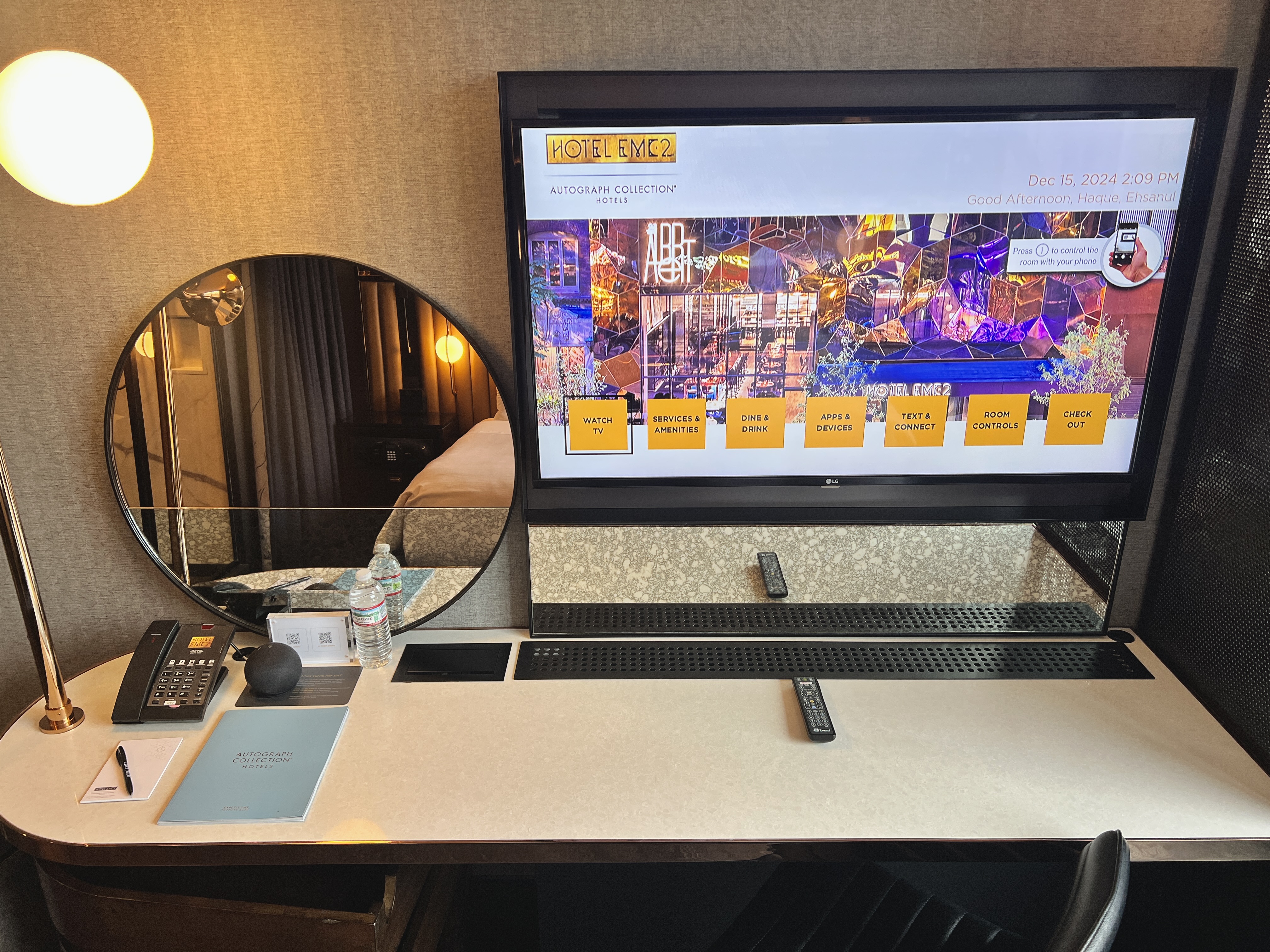 Hotel EMC2 Autograph Collection television and workstation Hotel EMC2 Autograph Collection television and workstation