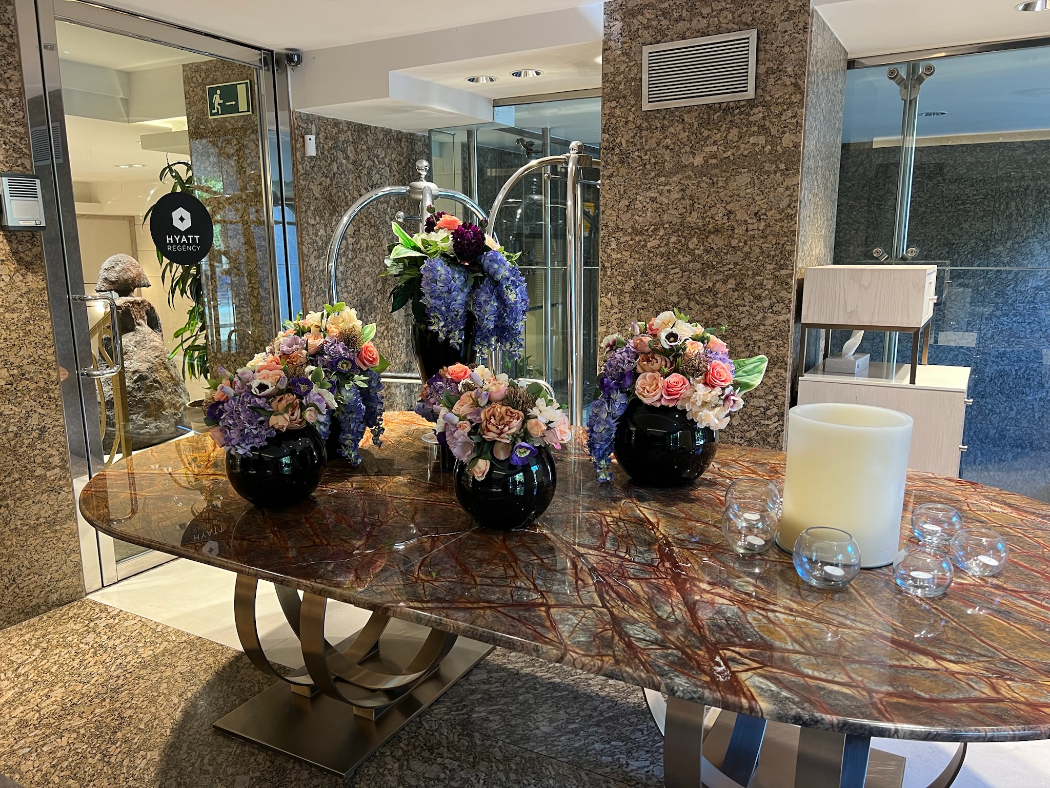 Hyatt Hesperia Madrid Flowers at Entrance Hyatt Hesperia Madrid Flowers at Entrance