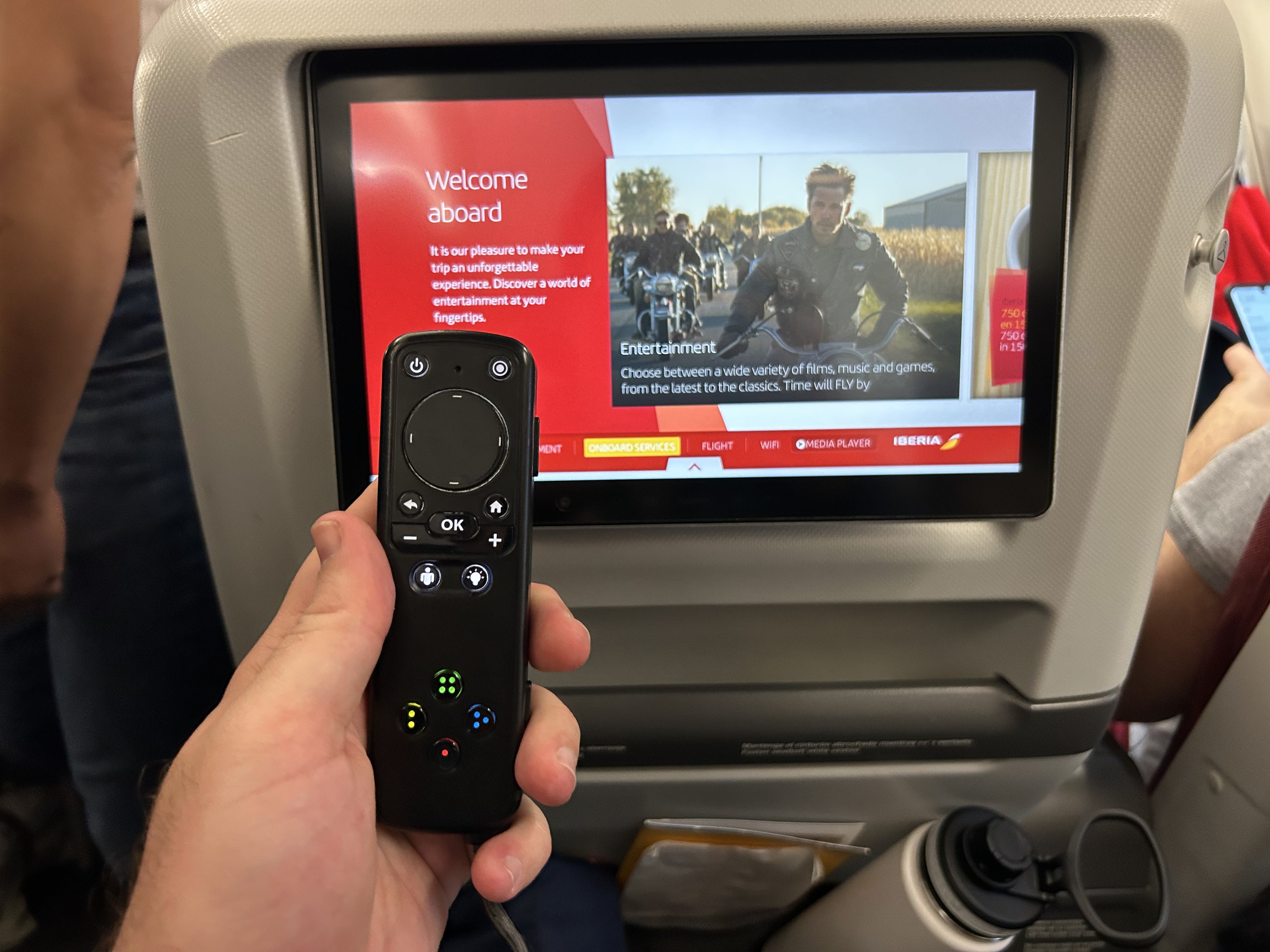 Iberia Airlines Premium Economy TV Screen Iberia Airlines Premium Economy TV Screen