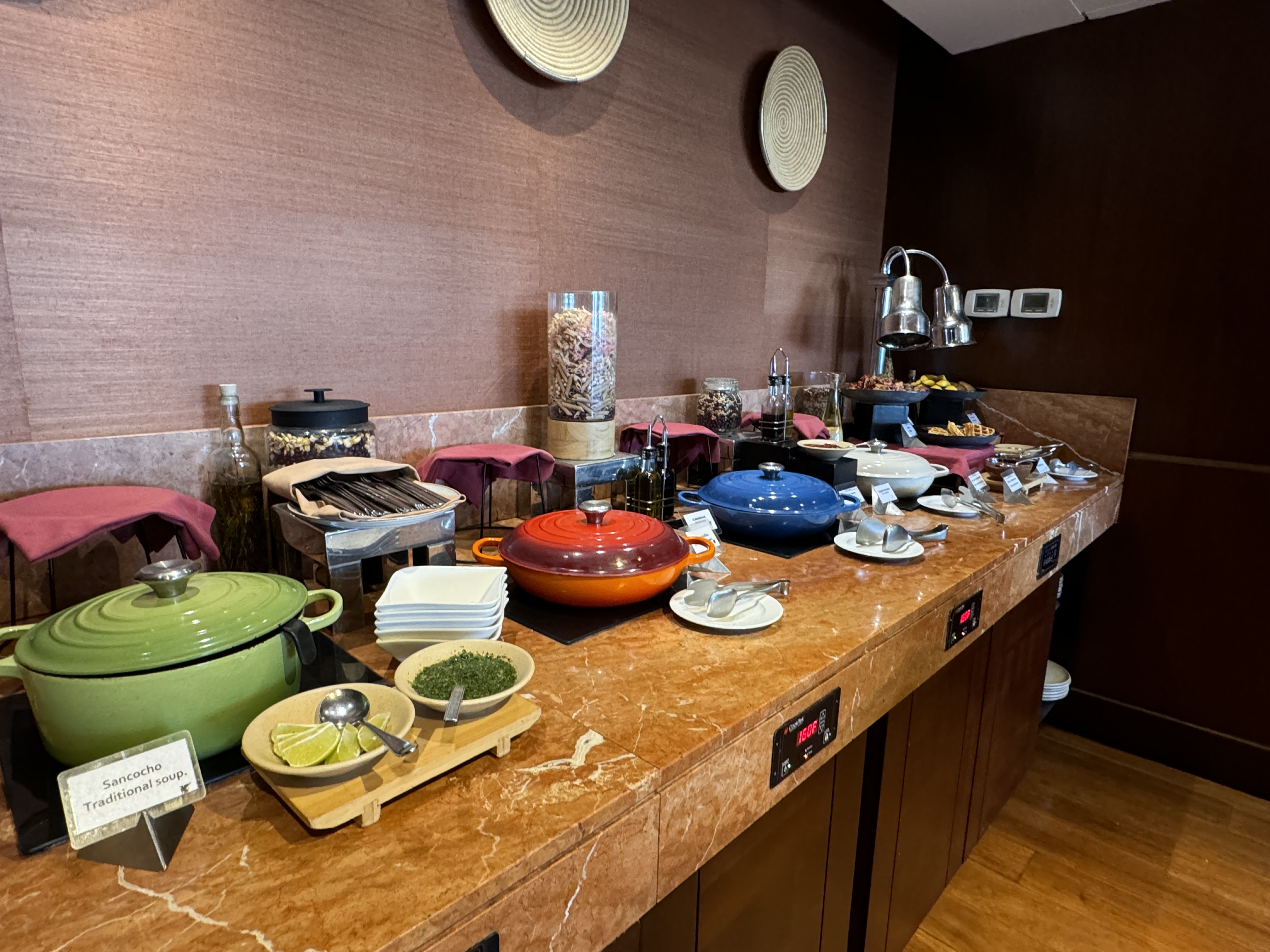 JW Marriott Bogota executive lounge hot foods JW Marriott Bogota executive lounge hot foods