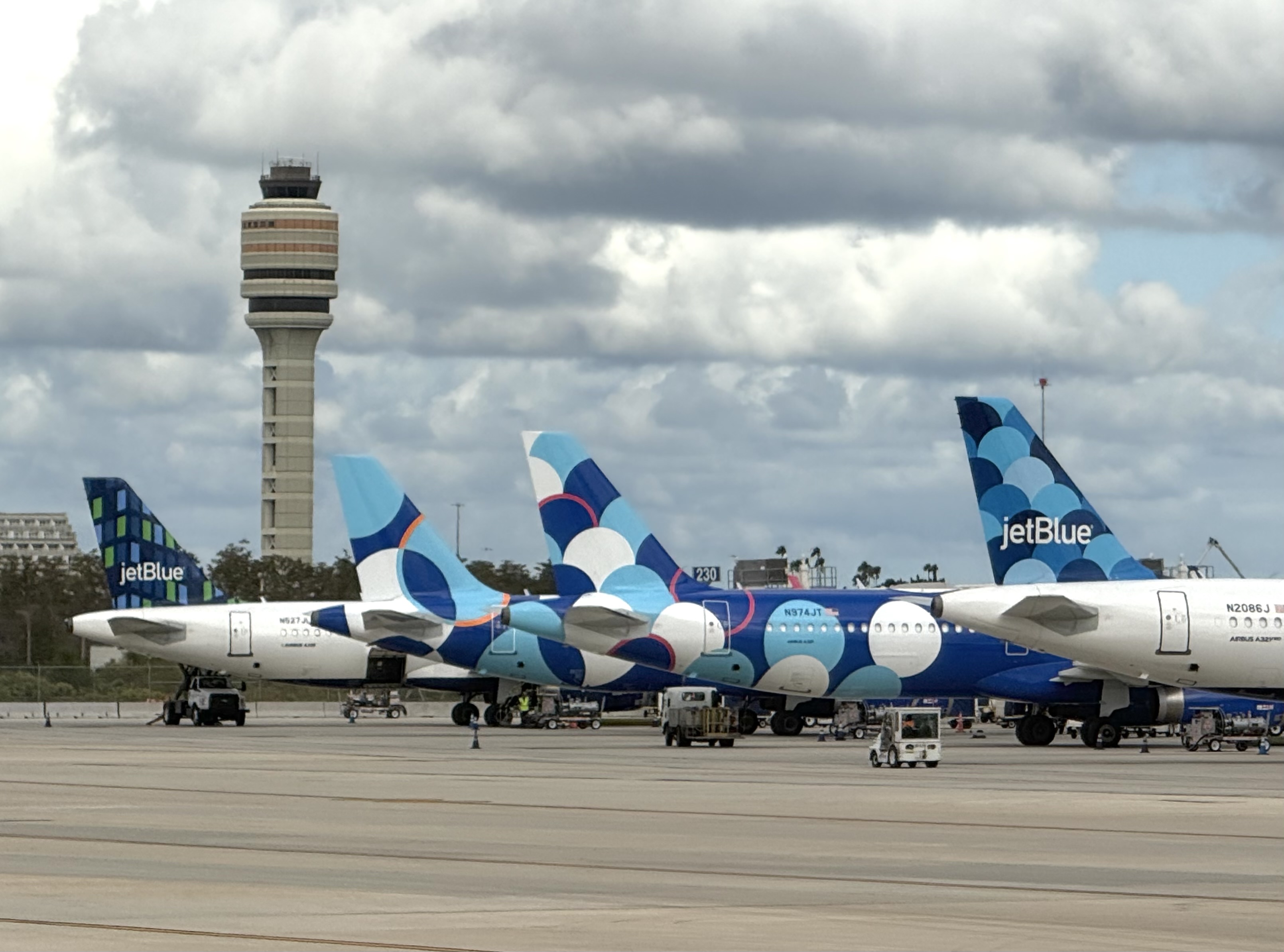 JetBlue Aircraft at Orlando MCO Airport JetBlue Aircraft at Orlando MCO Airport