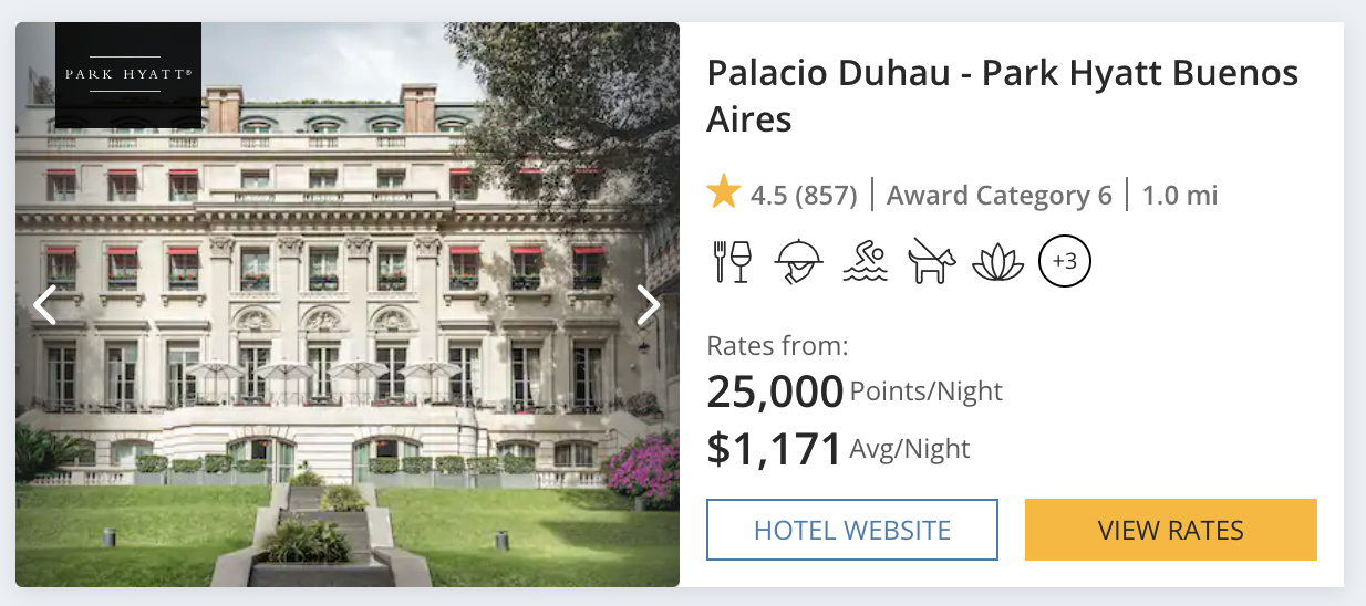 Palacio Duhau Park Hyatt Buenos Aires cost Palacio Duhau Park Hyatt Buenos Aires cost