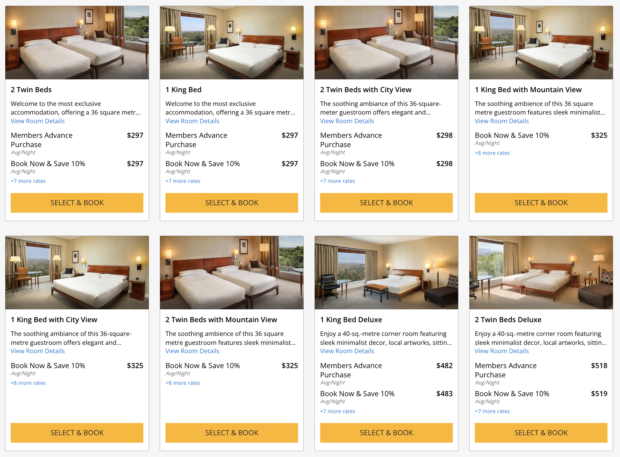 Park Hyatt Mendoza cash rates
