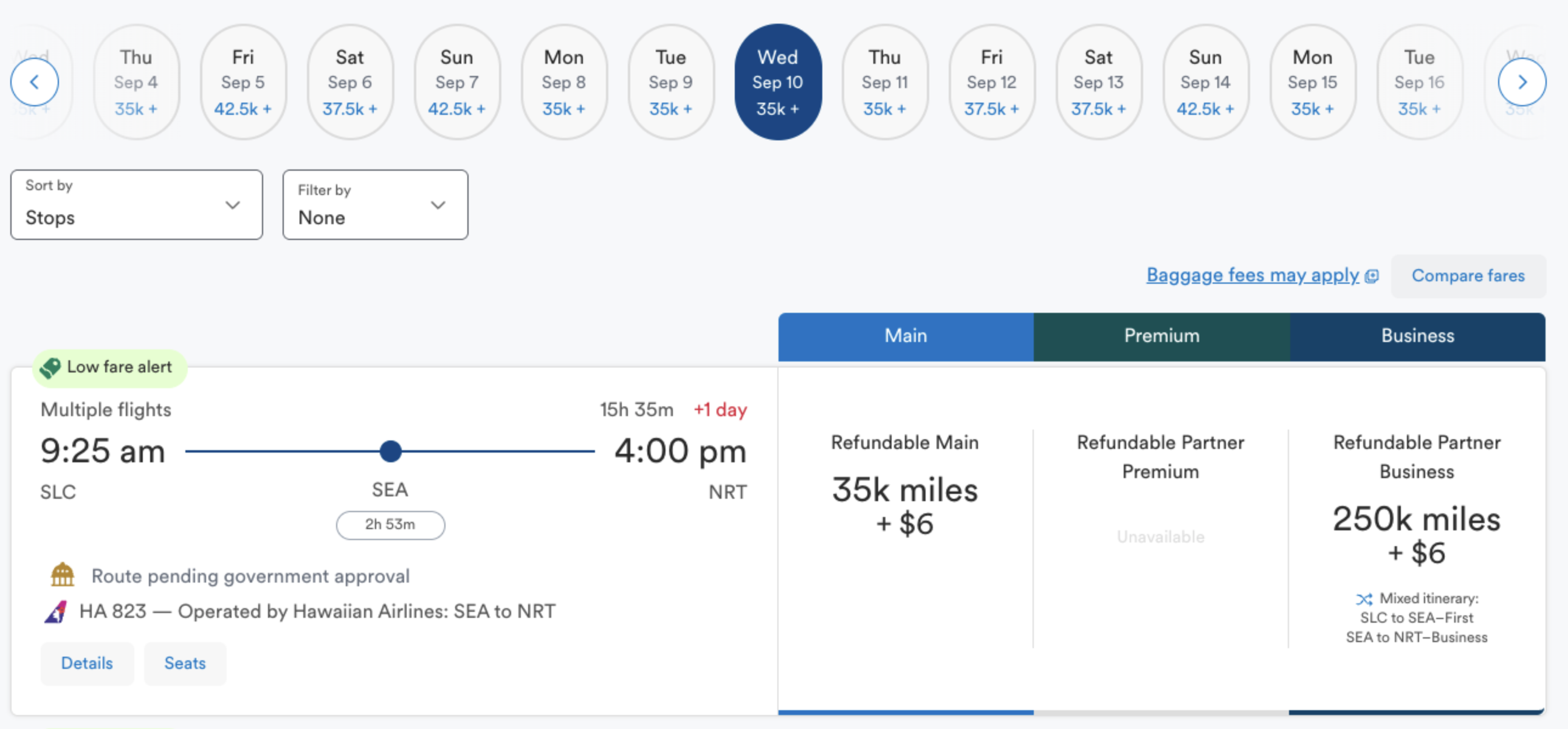 Salt Lake City to Tokyo Award Ticket on Alaska Airlines website Salt Lake City to Tokyo Award Ticket on Alaska Airlines website