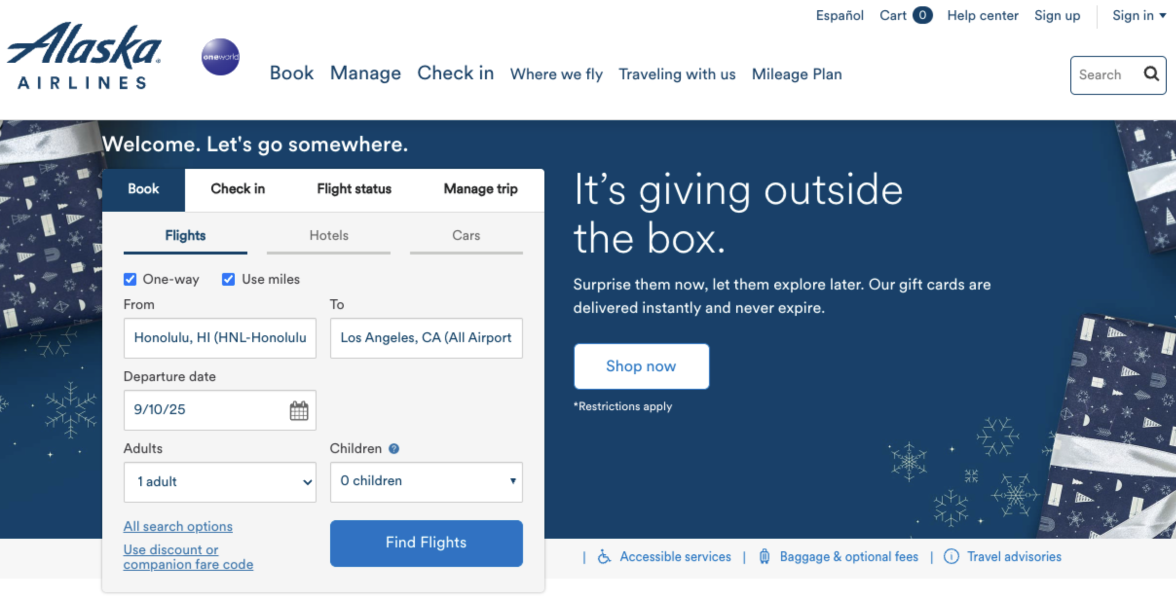 Searching for An Award Flight on Alaska Airlines website Searching for An Award Flight on Alaska Airlines website