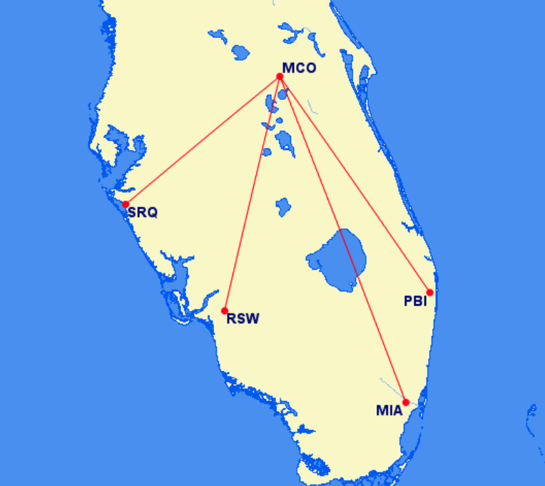 Southwest Airlines intra Florida routes Southwest Airlines intra Florida routes