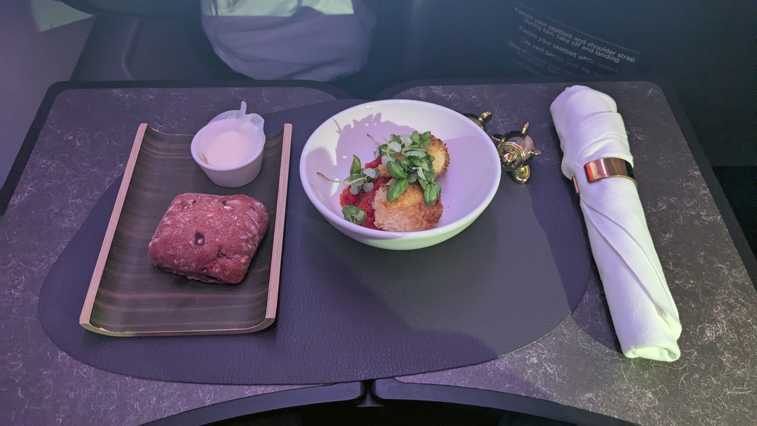 Virgin Atlantic A330 900 Business Class Appetizer Virgin Atlantic A330 900 Business Class Appetizer