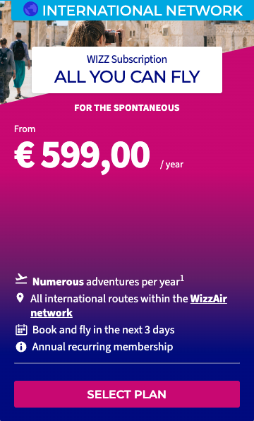 Wizz Air All You Can Fly Pass Wizz Air All You Can Fly Pass