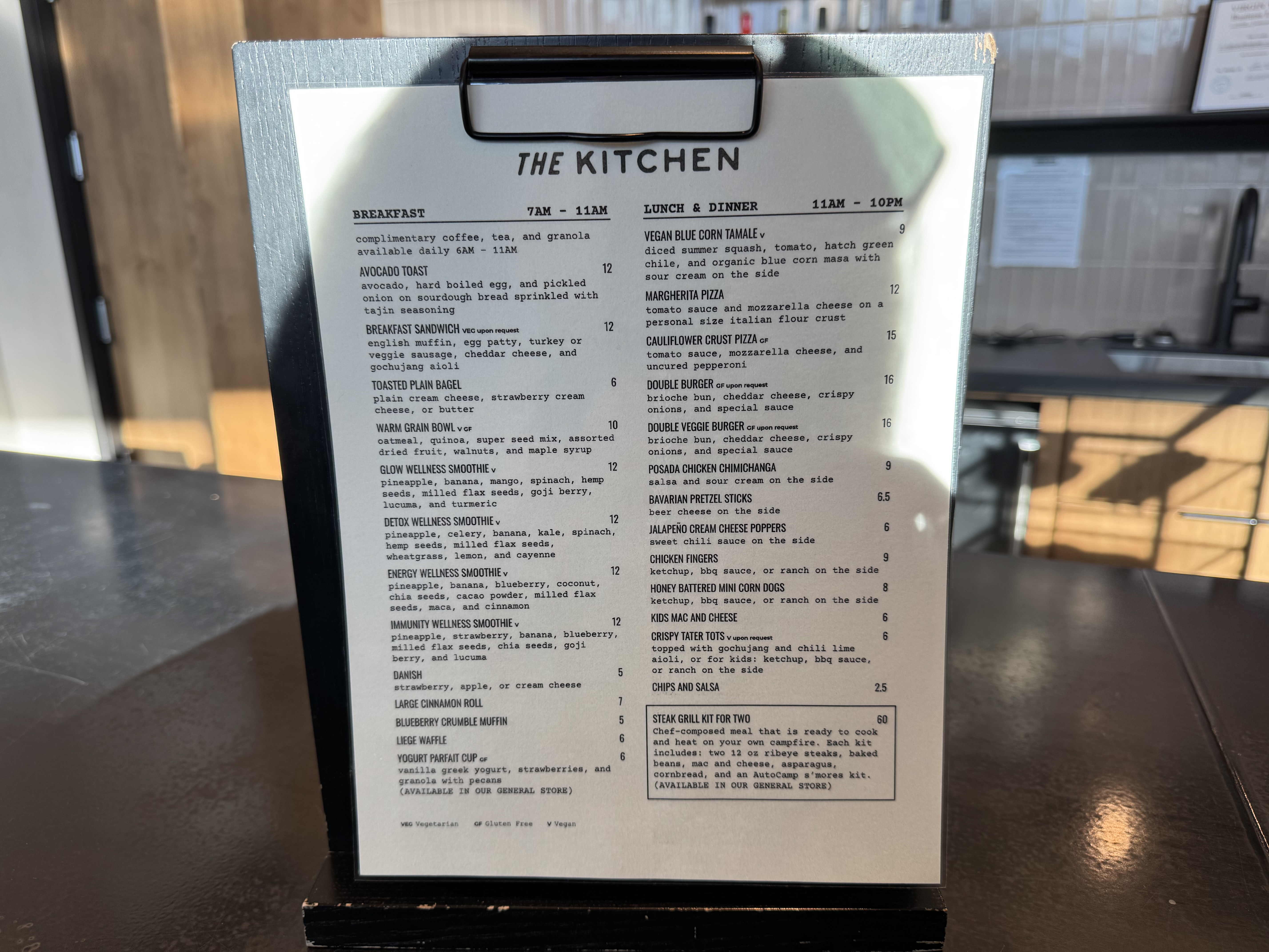 AutoCamp Zion The Kitchen Menu AutoCamp Zion The Kitchen Menu