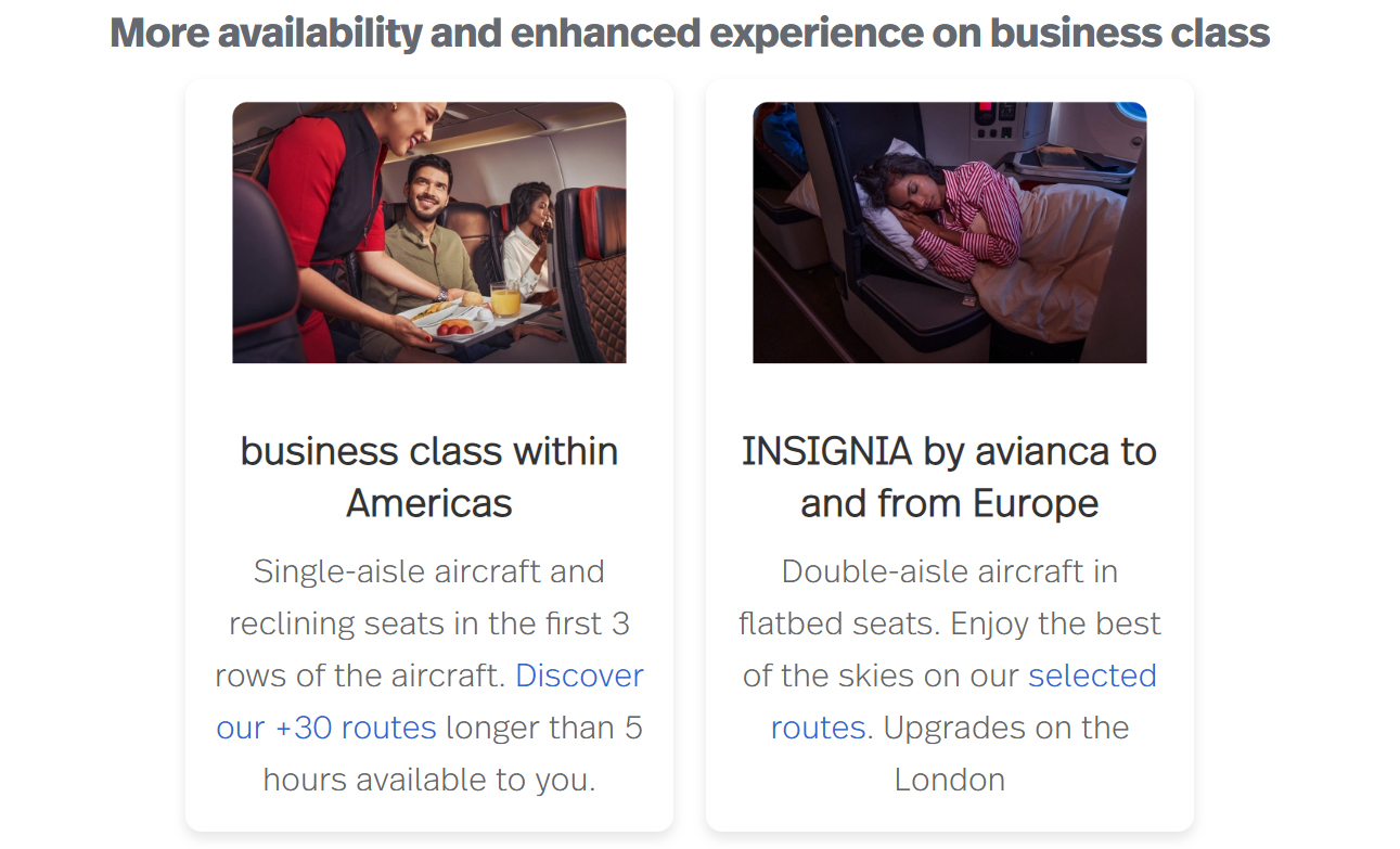 Avianca business class enhancements Avianca business class enhancements