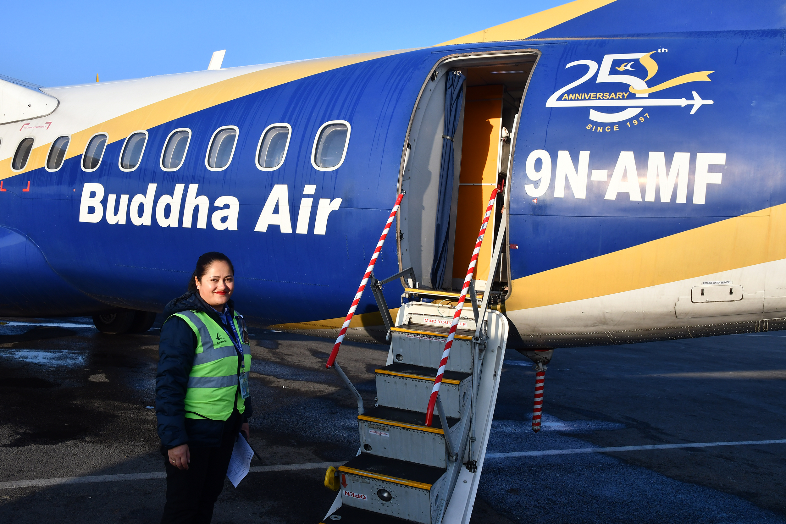 Buddha Air ATR72 boarding Kathmandu Buddha Air ATR72 boarding Kathmandu