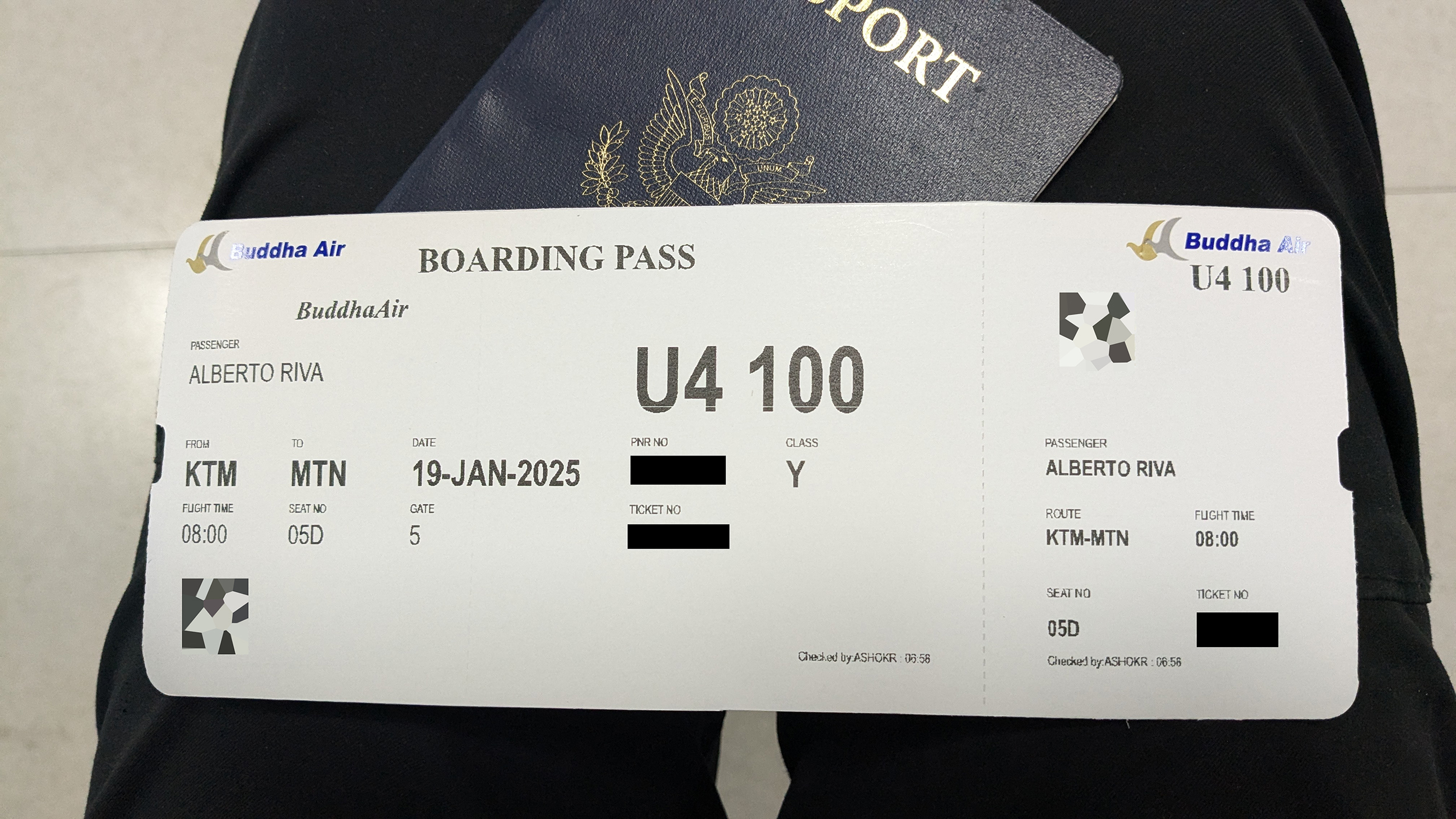 Buddha Air Mountain Flight Boarding Pass Buddha Air Mountain Flight Boarding Pass