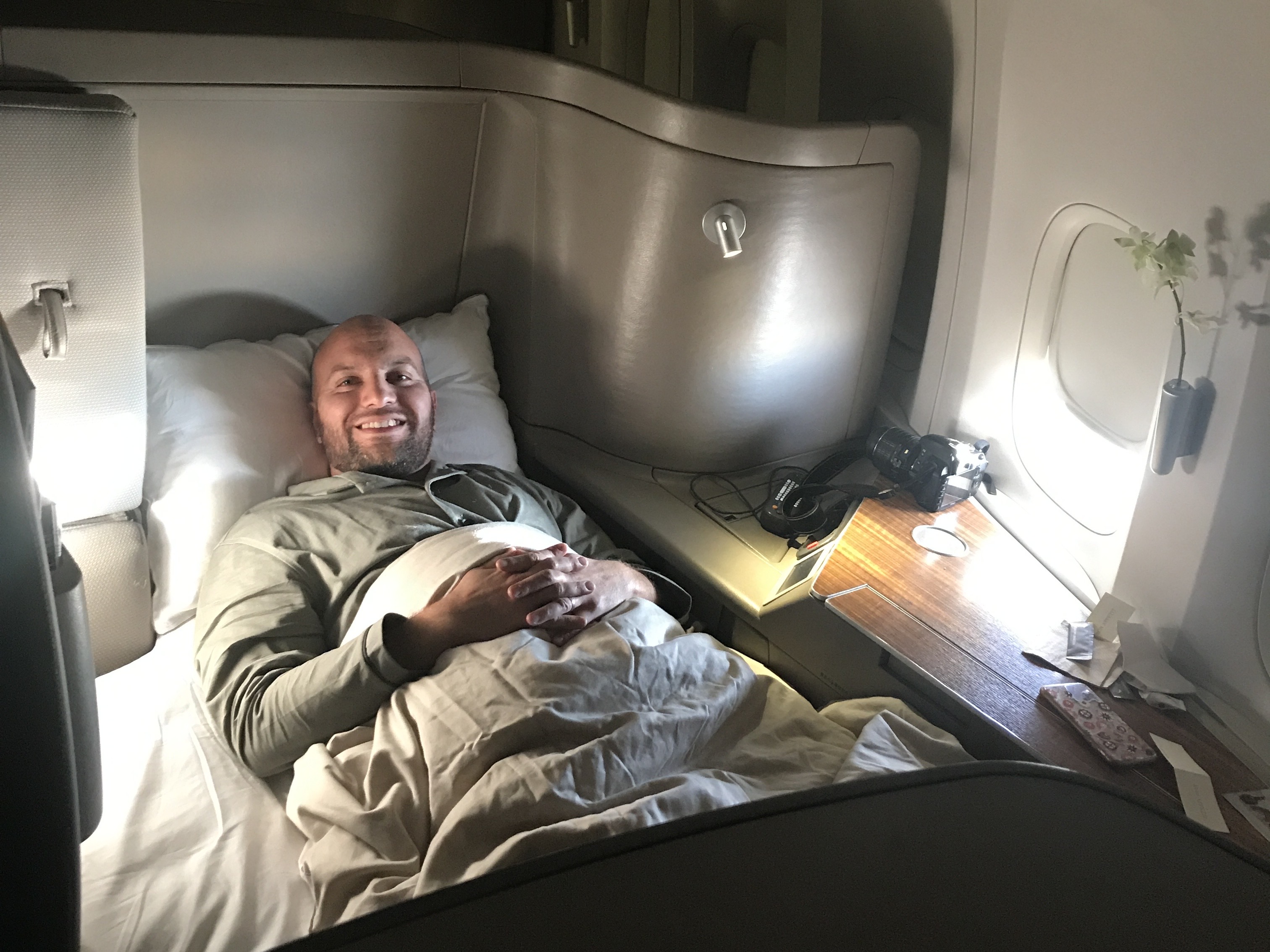 Cathay Pacific First Class Lie Flat Bed Cathay Pacific First Class Lie Flat Bed