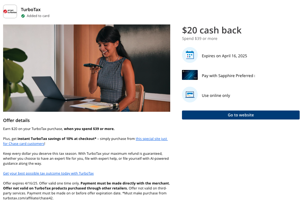 Chase Turbo Tax Offer Chase Turbo Tax Offer