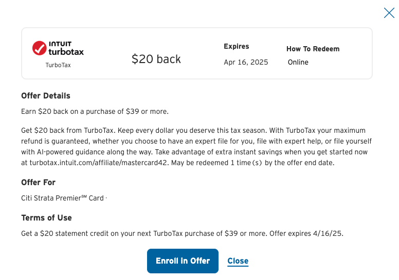 Citi Merchant Offer January 2025 Intuit TurboTax Citi Merchant Offer January 2025 Intuit TurboTax