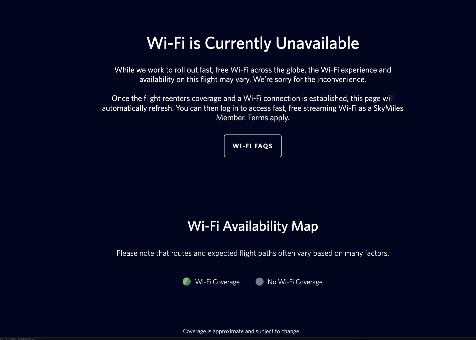 Delta Premium Select Wifi Unavailable
