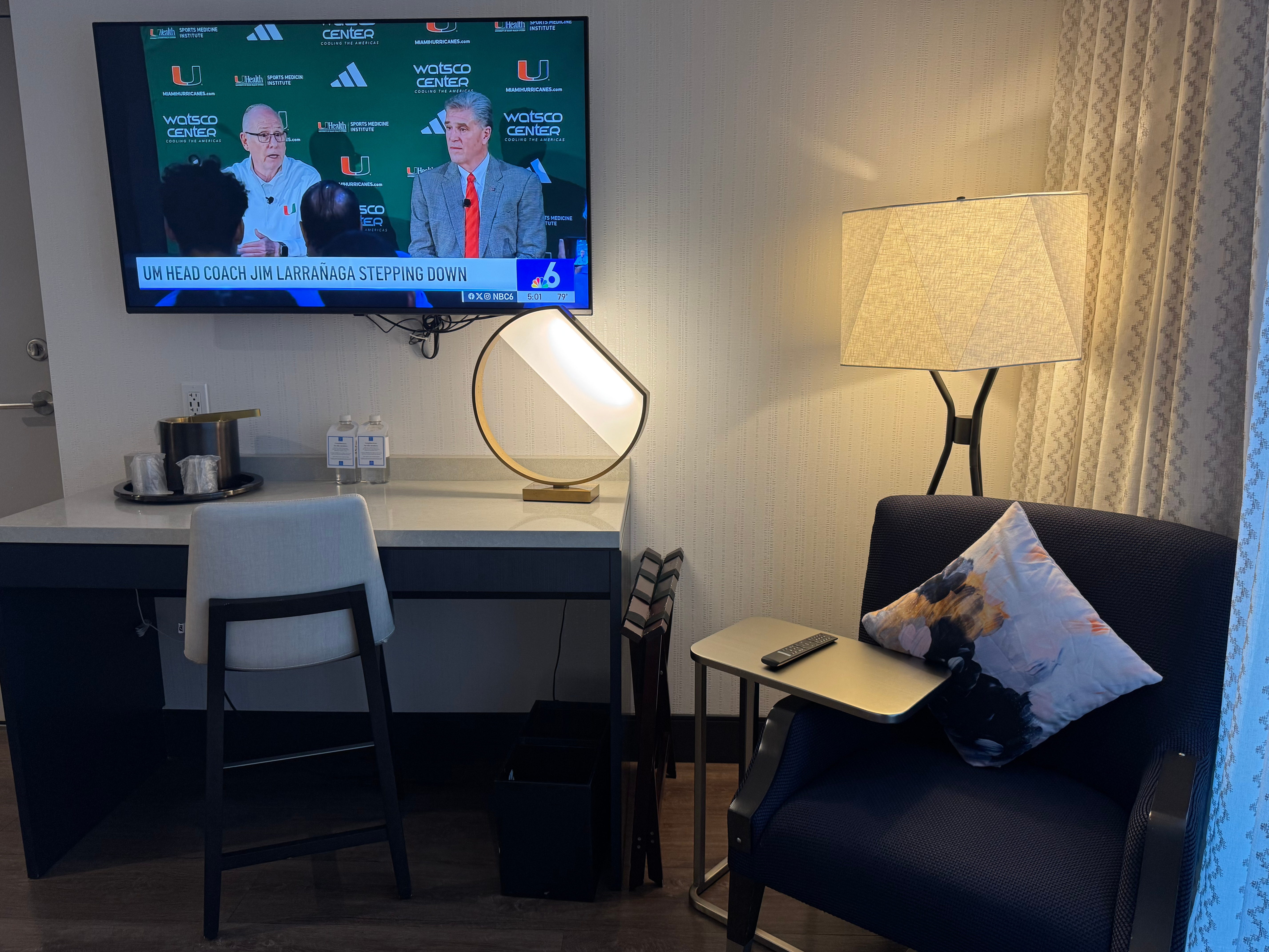 Hyatt Centric Las Olas Fort Lauderdale bedroom desk chair TV Hyatt Centric Las Olas Fort Lauderdale bedroom desk chair TV