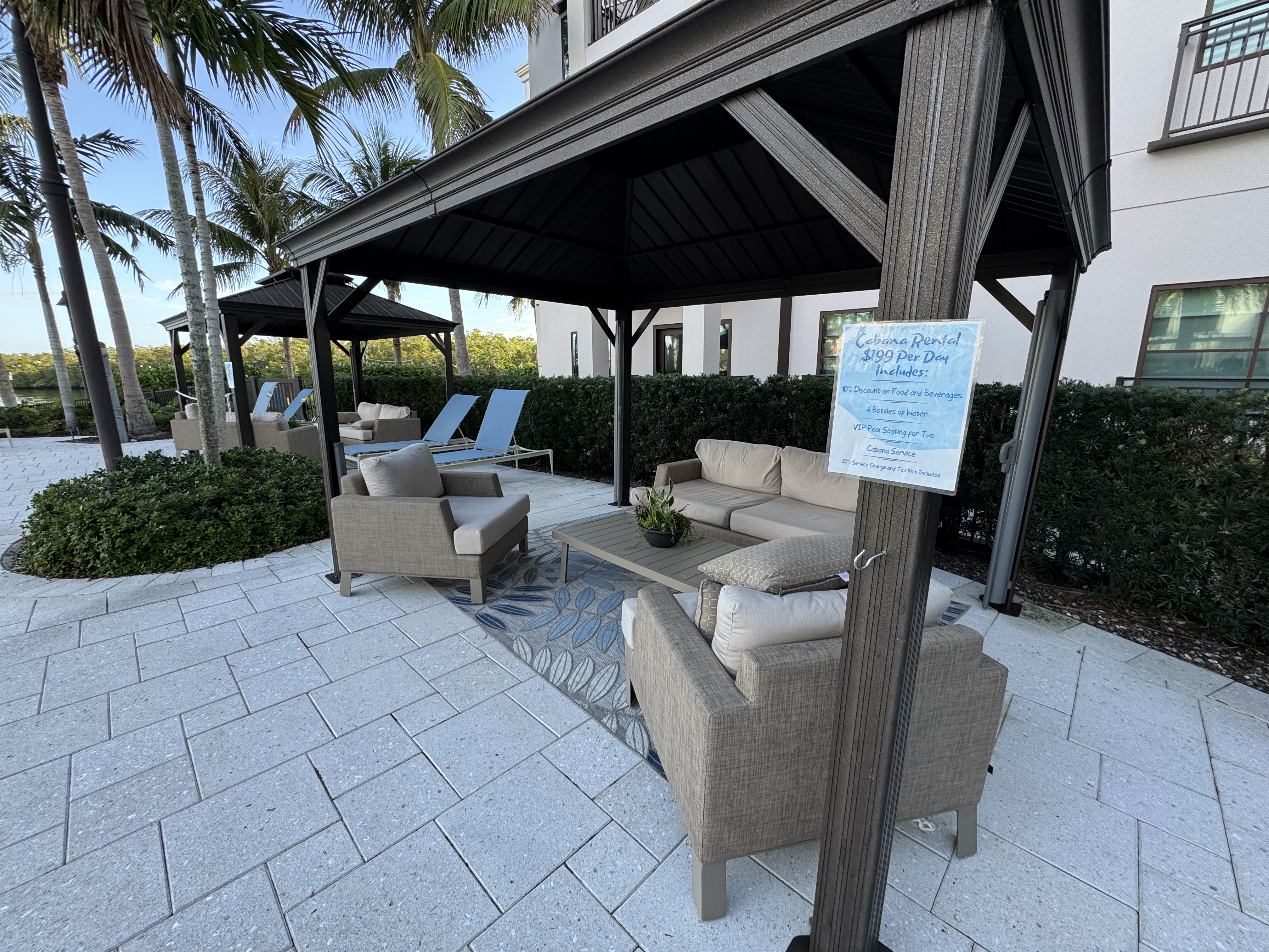 Hyatt House Naples cabanas for rent Hyatt House Naples cabanas for rent