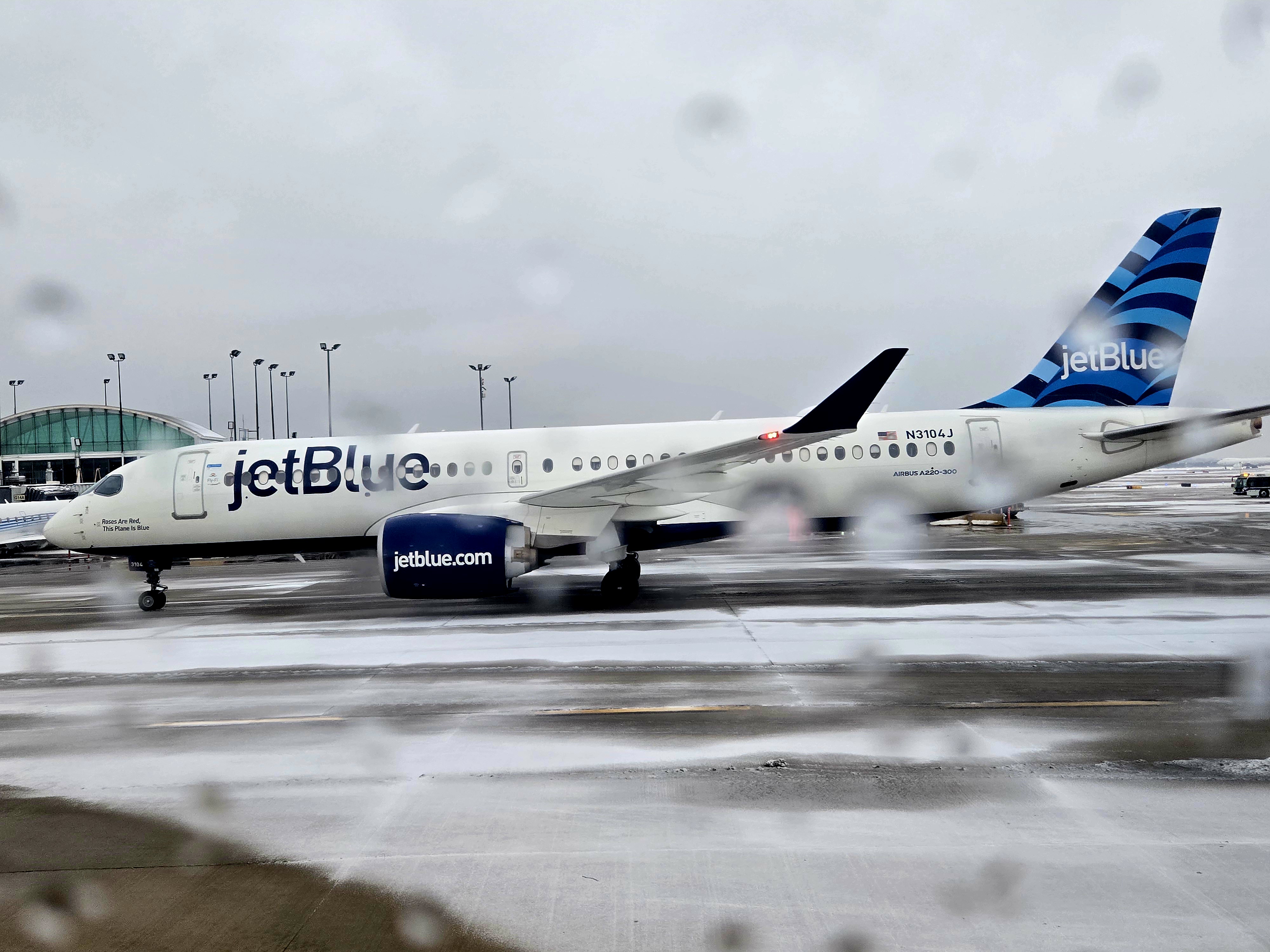 Jetblue Plane in Snow