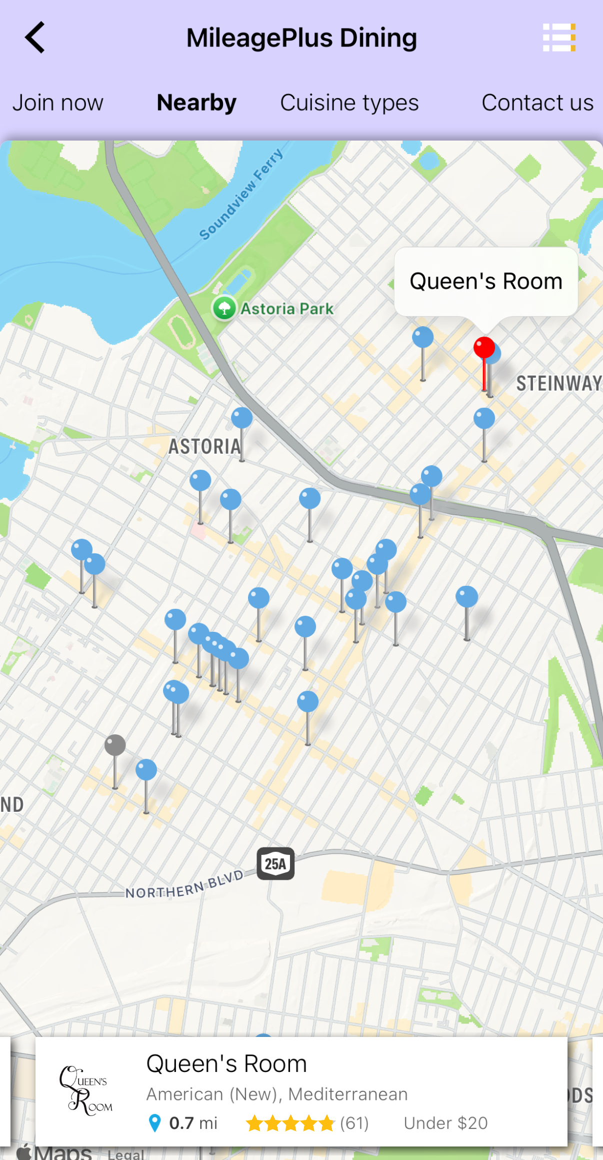Map of MileagePlus Dining restaurants in MileagePlus X Map of MileagePlus Dining restaurants in MileagePlus X