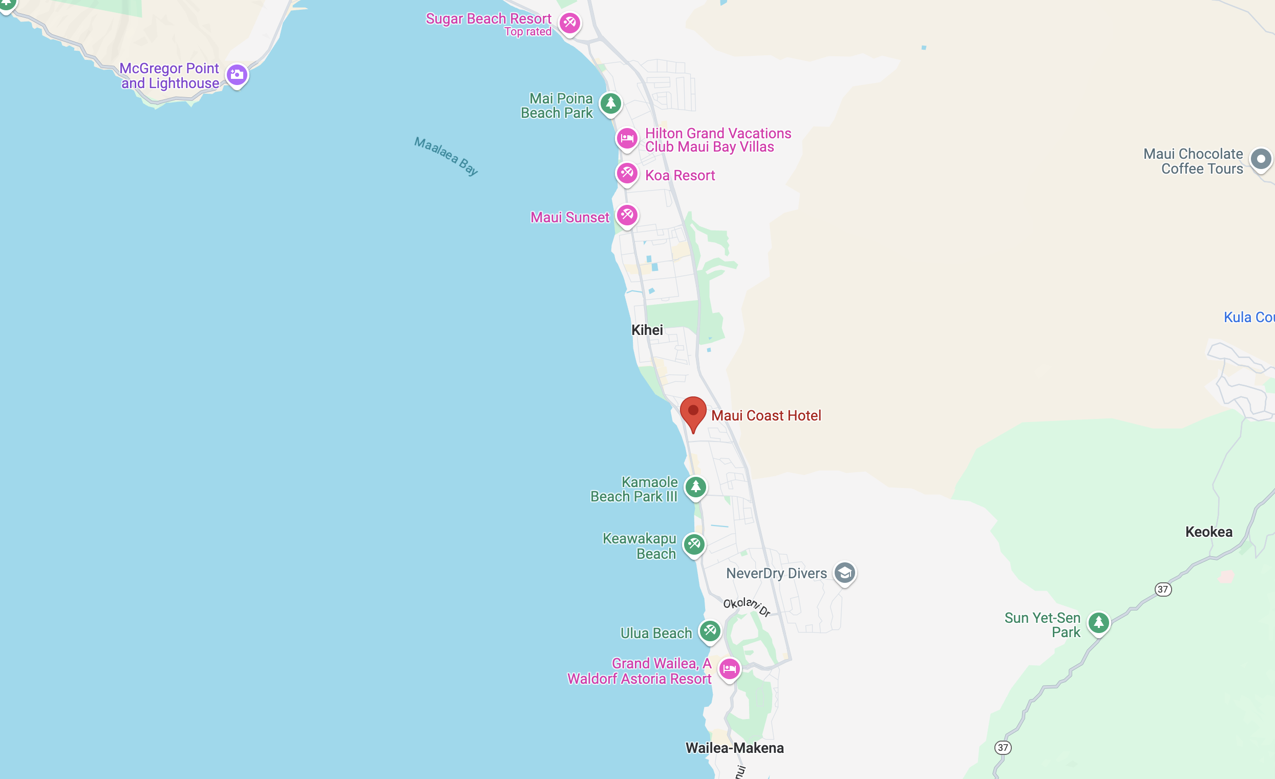 Maui Coast Hotel location