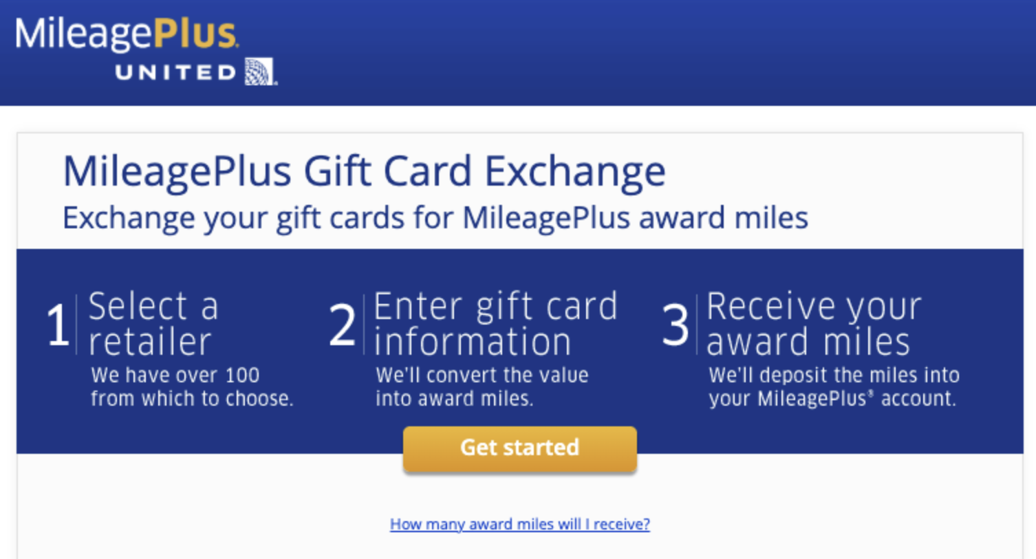 MileagePlus Gift Card Exchange Home Page MileagePlus Gift Card Exchange Home Page