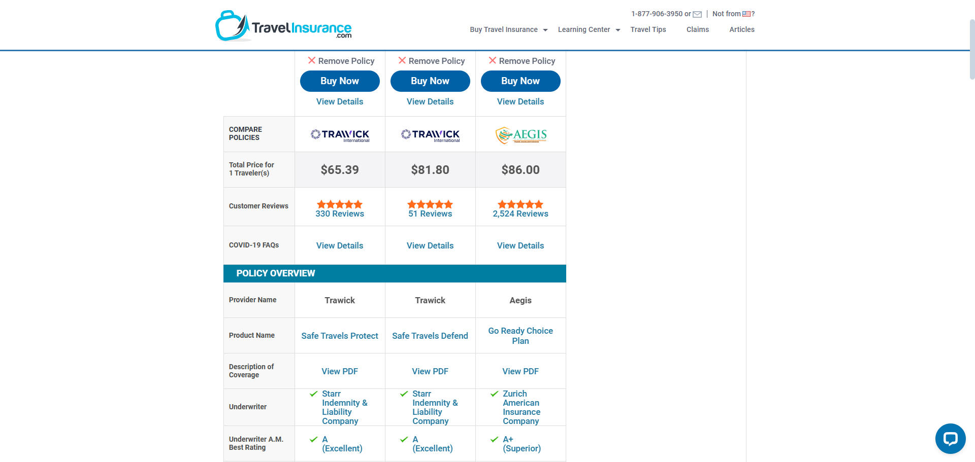 Travelinsurance.com quote comparison Travelinsurance.com quote comparison
