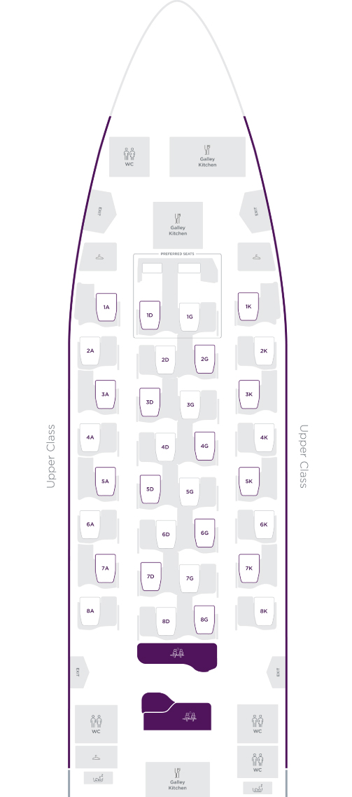 Virgin Atlantic A330 900 upper class seat map Virgin Atlantic A330 900 upper class seat map