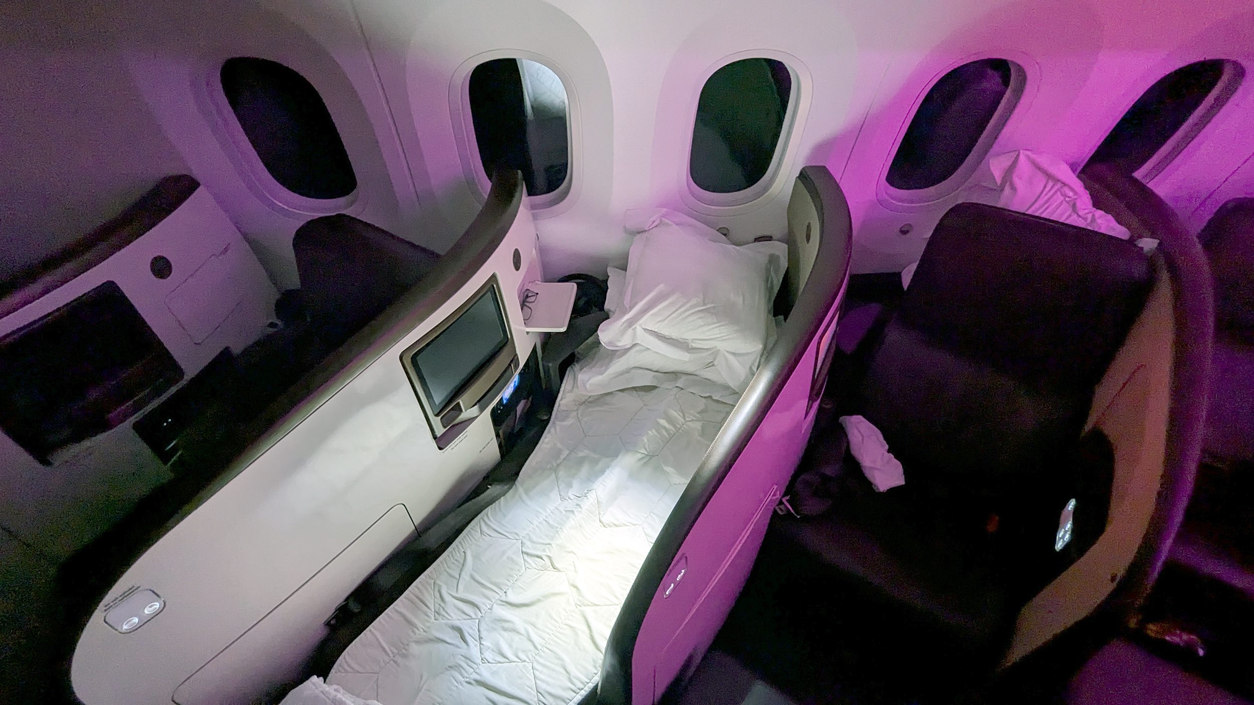 Virgin Atlantic B787 Upper Class Seat Bed Mode Privacy Virgin Atlantic B787 Upper Class Seat Bed Mode Privacy