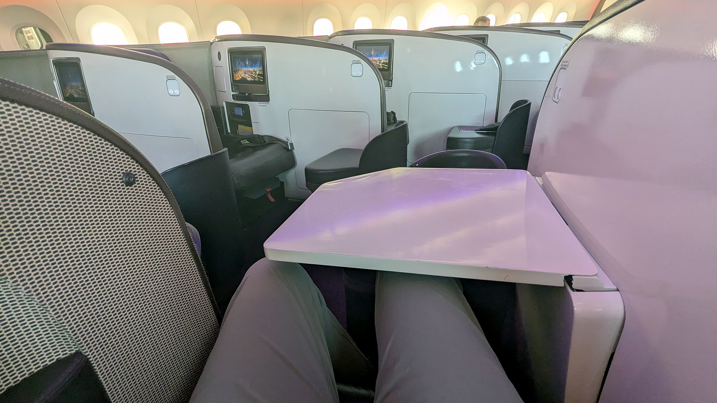 Virgin Atlantic B787 Upper Class Seat Table Extended