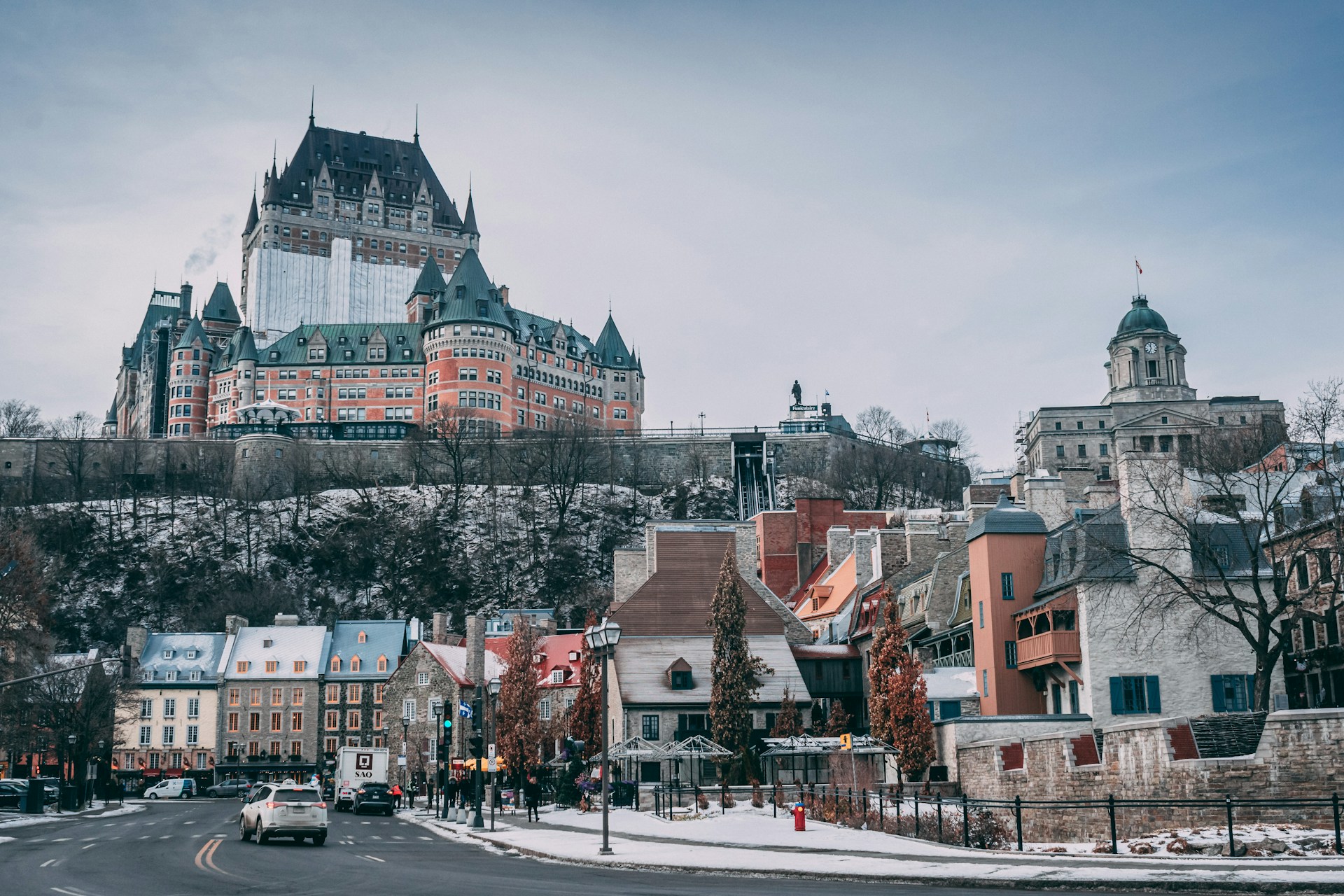 Winter in Canada Québec City covered in snow.